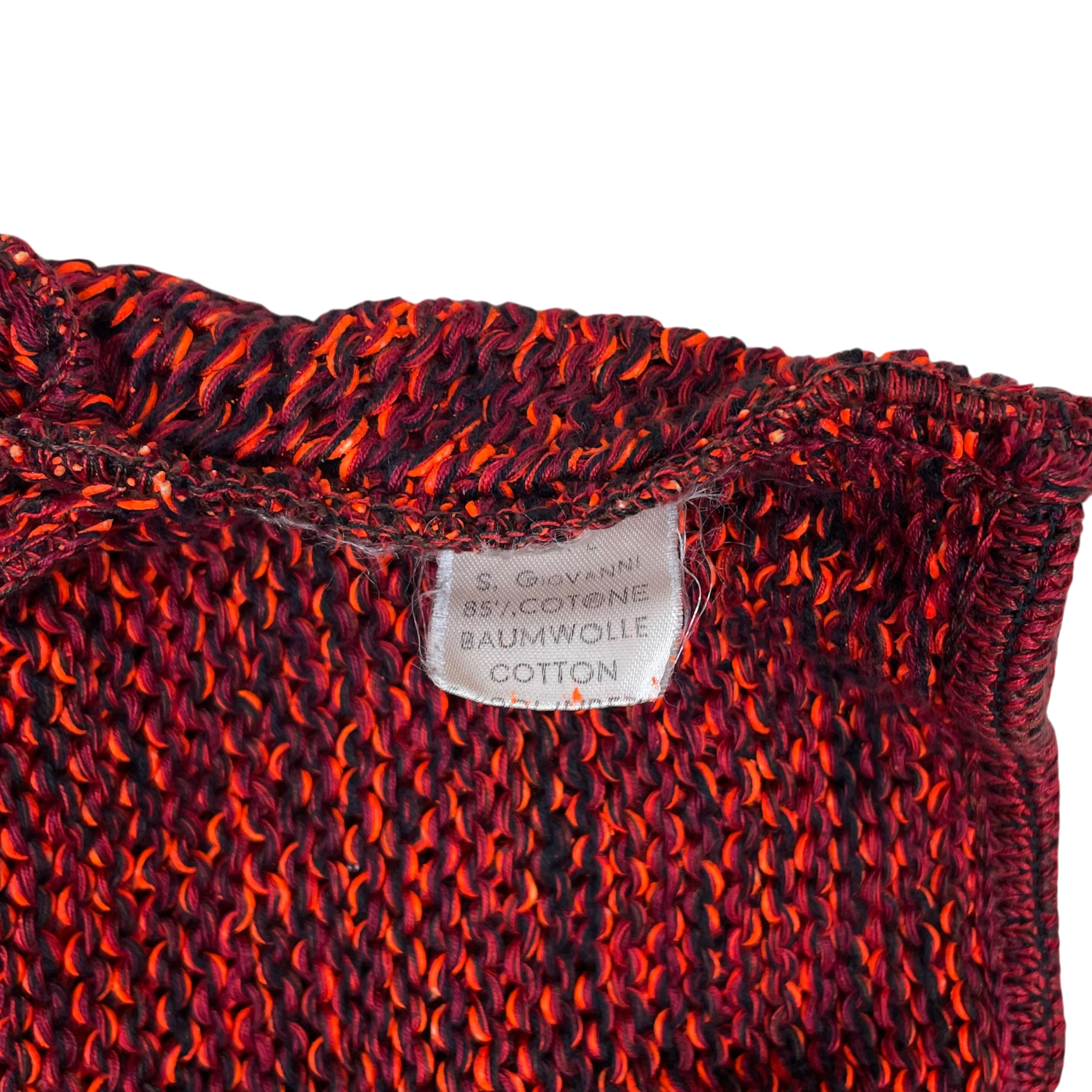 Jean Paul Gaultier Equator 1/4 Zip Cropped Knit Polo Jumper Orange (Size S)