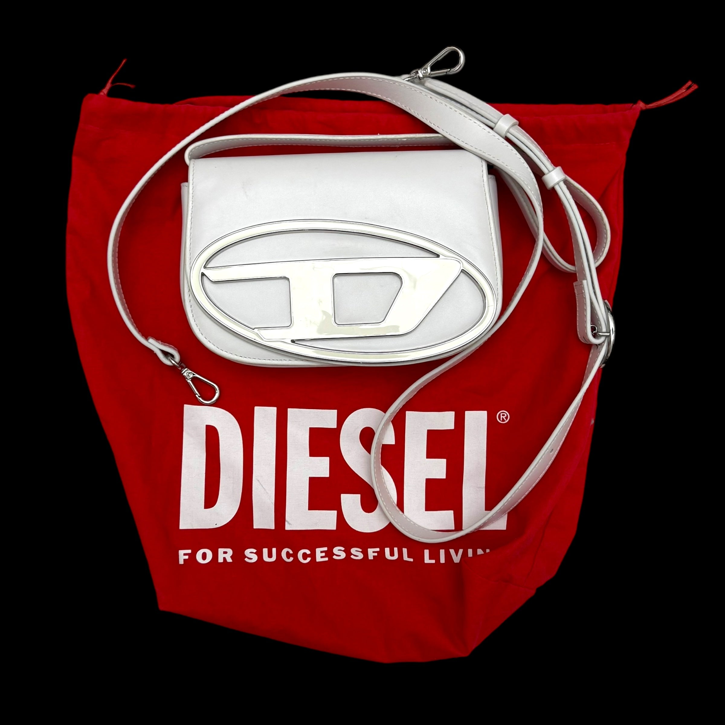 Diesel 1DR Womens Shoulder Bag White