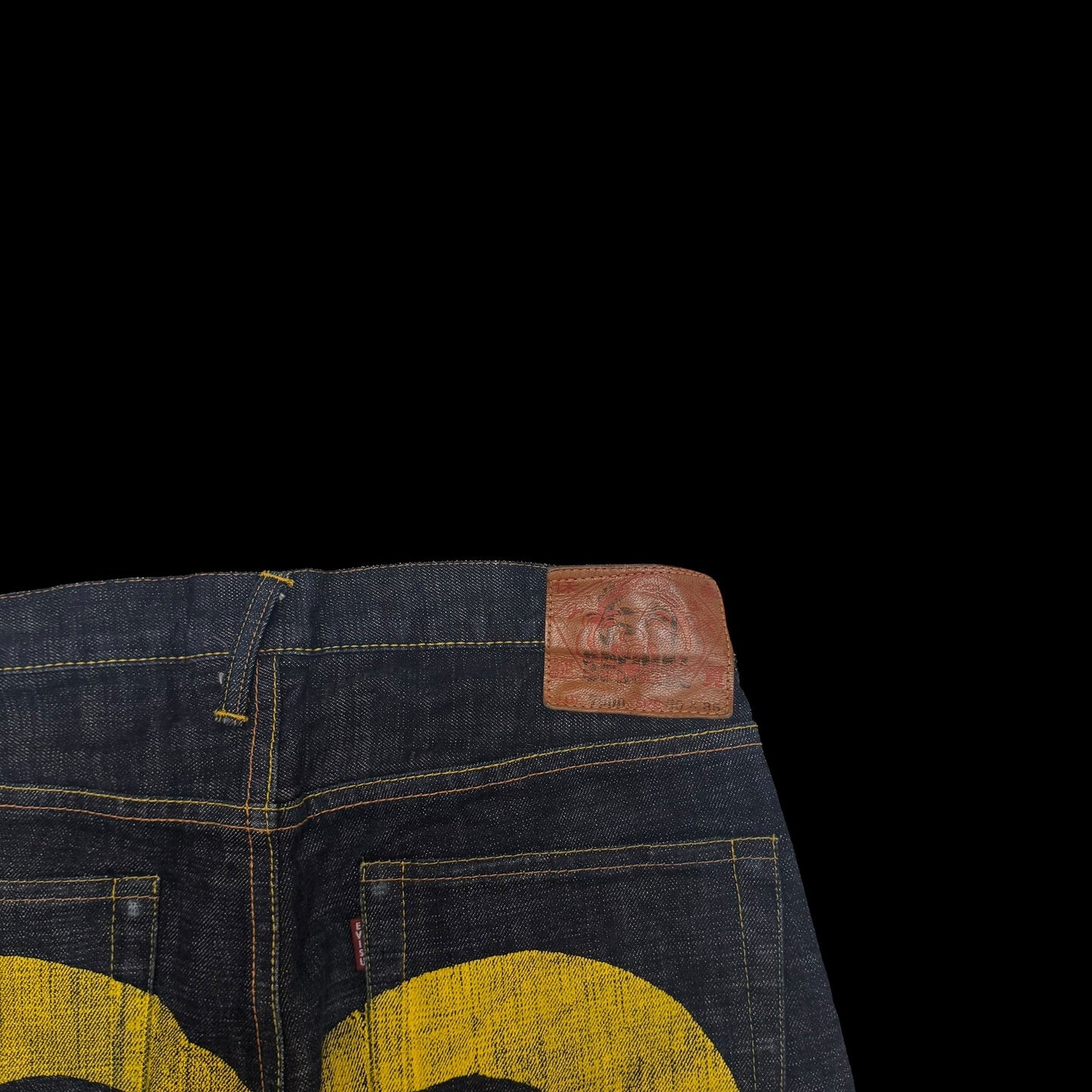 Evisu Yellow Print Daicock Jeans (Size 30”)