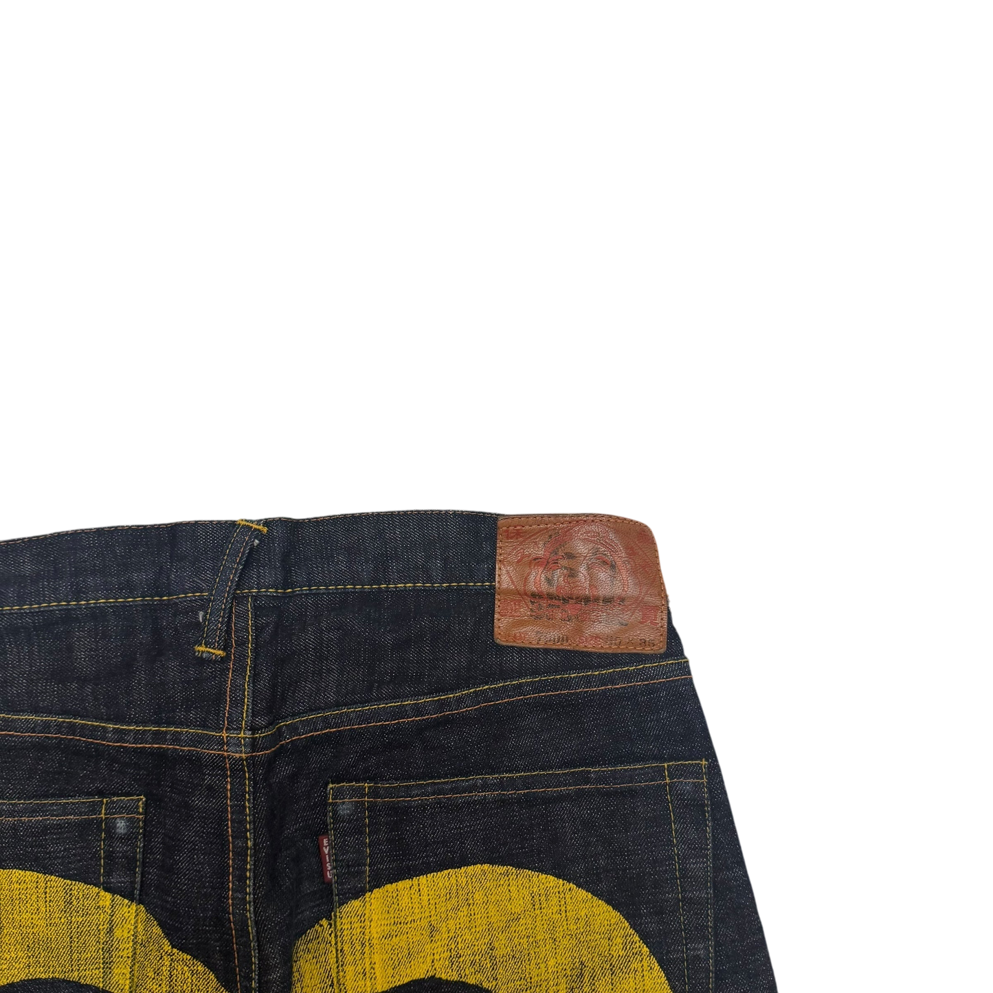 Evisu Yellow Print Daicock Jeans (Size 30”)
