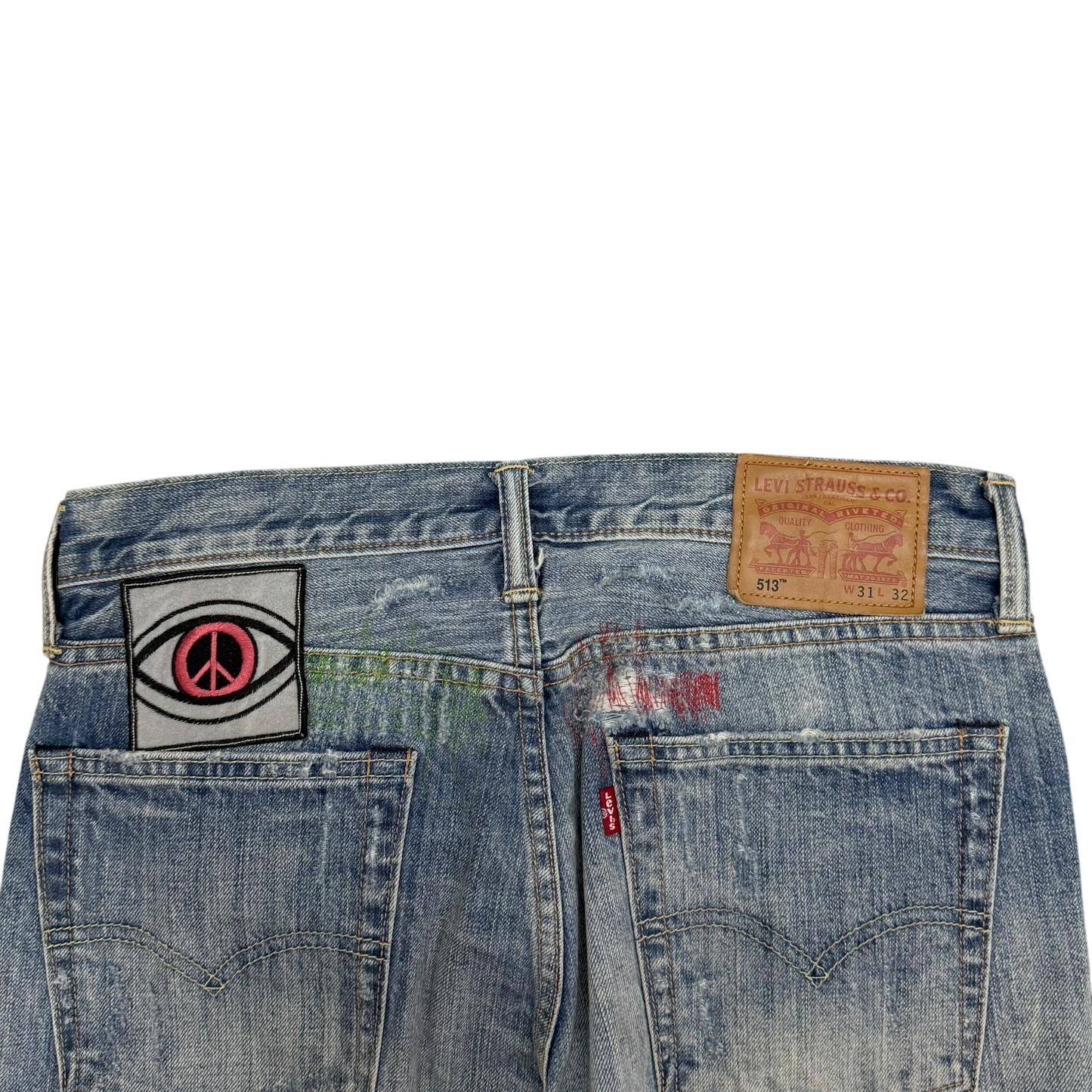 Levi’s 513 Custom Patchwork Jeans (Size 31”)