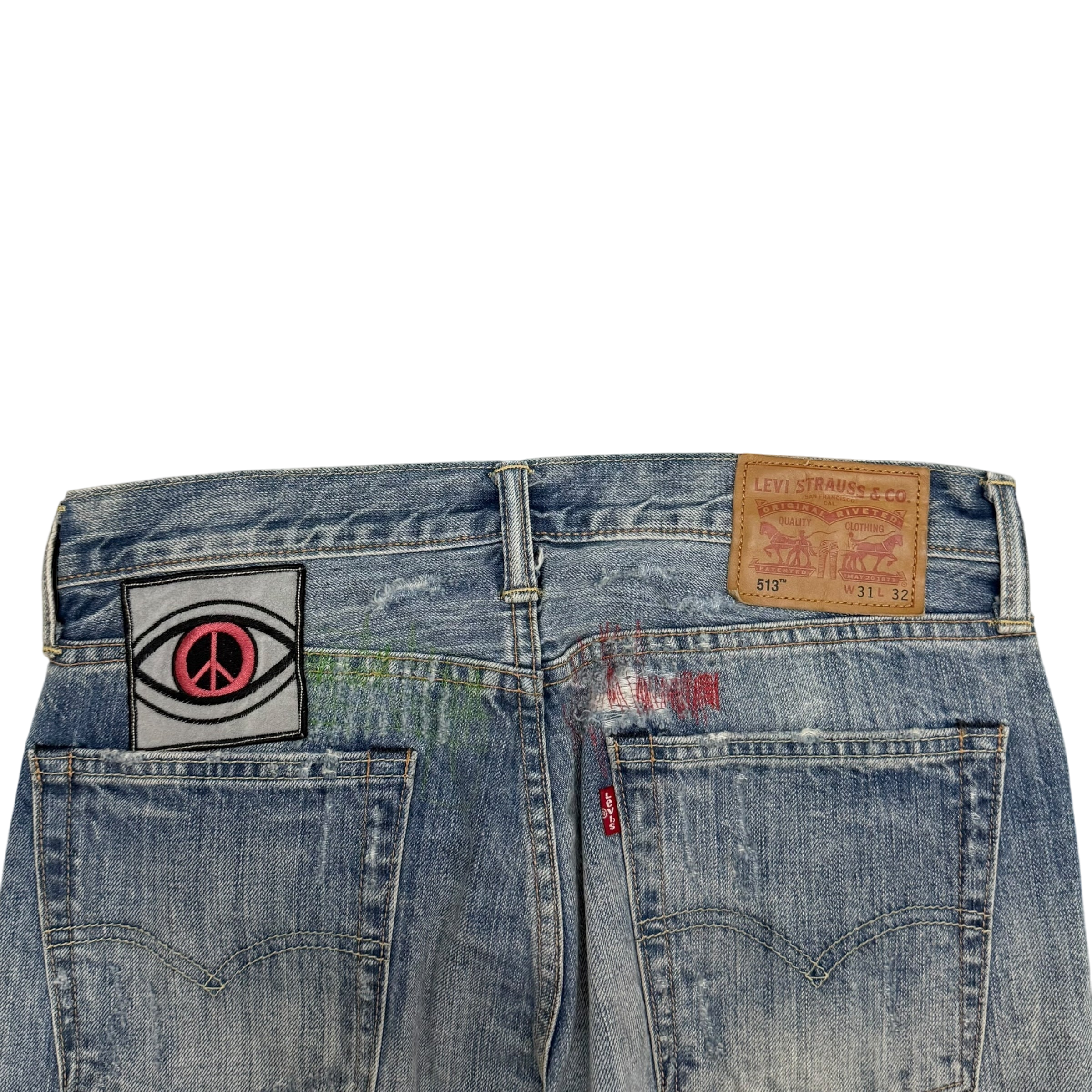 Levi’s 513 Custom Patchwork Jeans (Size 31”)