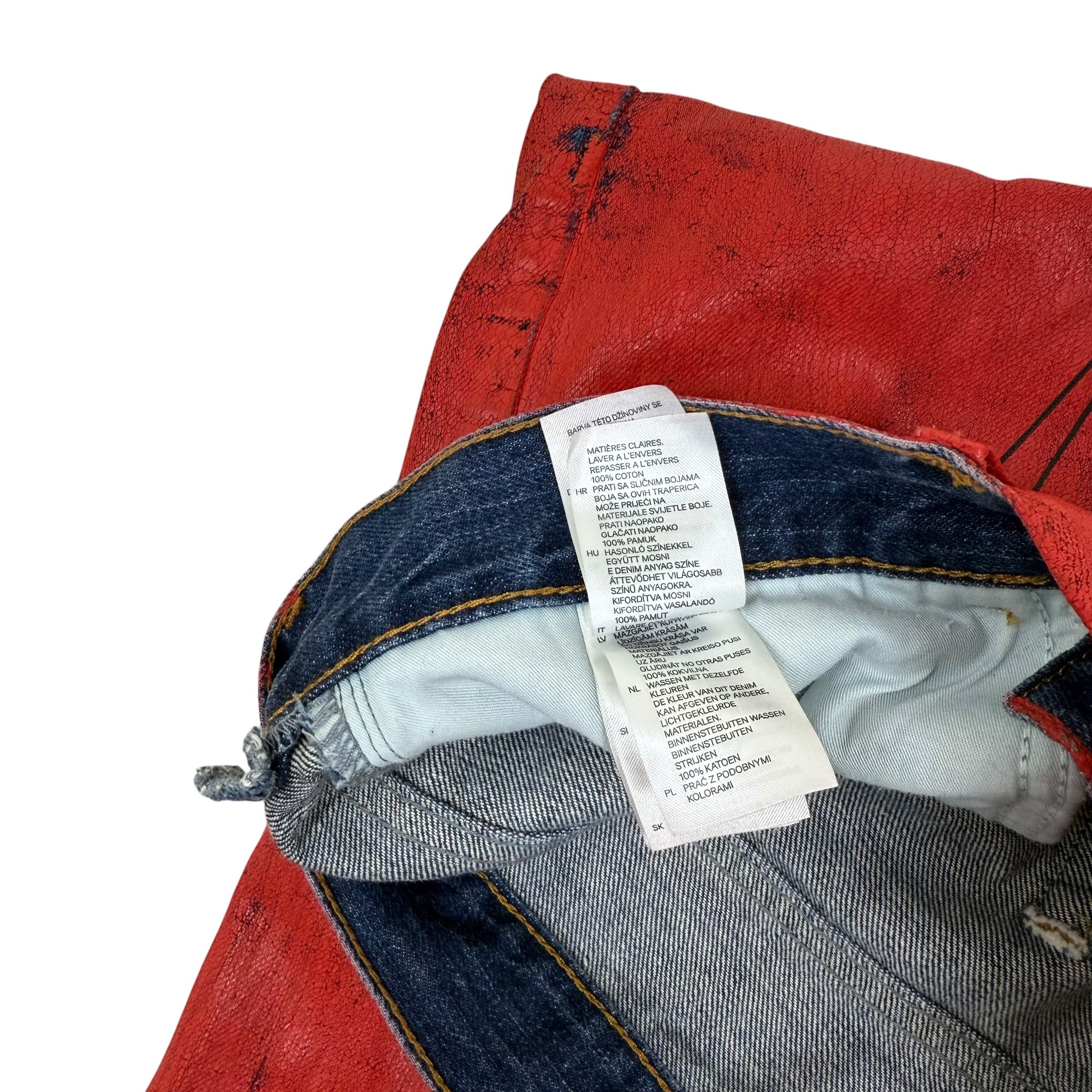 Maison Margiela x H&M 2012 Painted Jeans Red (Size 33”)