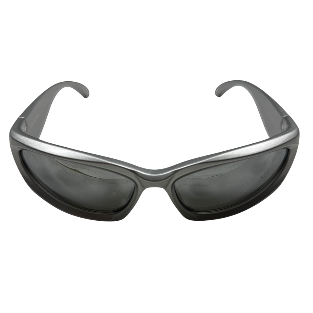 Balenciaga Swift Oval Sunglasses Silver