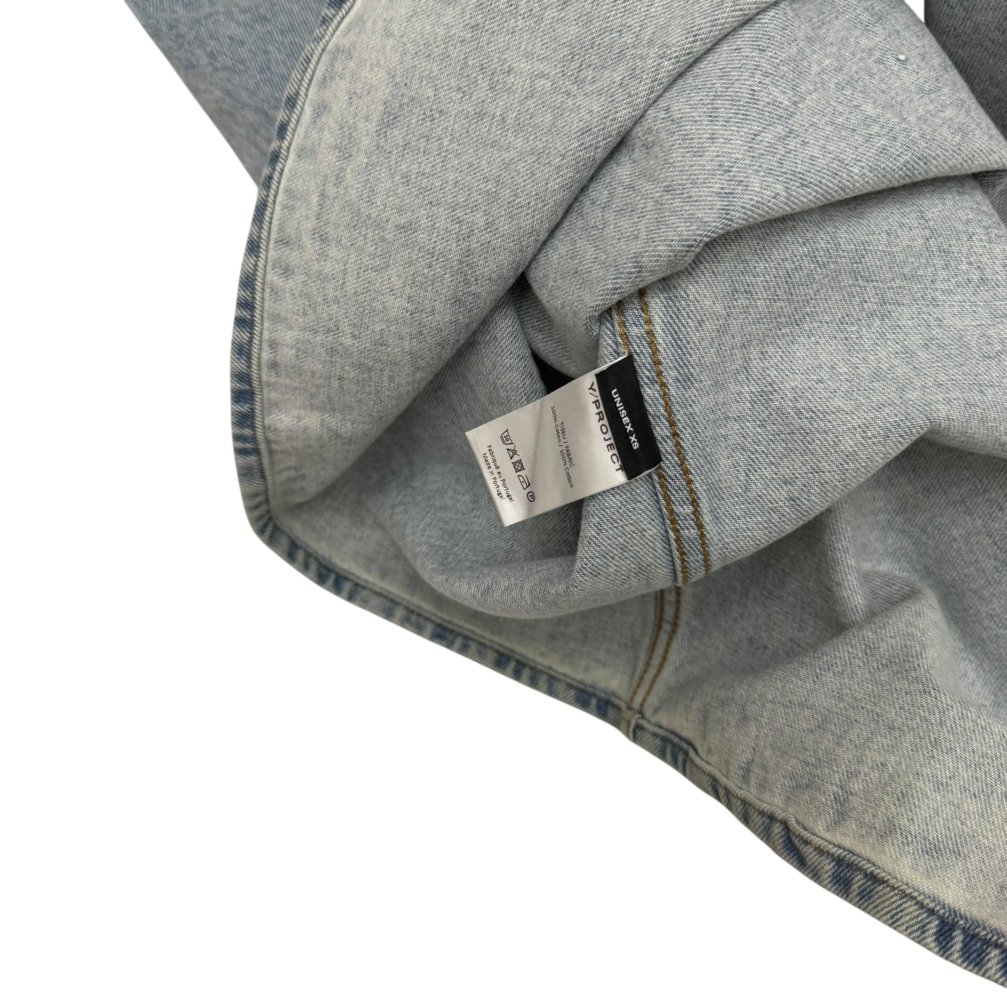 Y/Project 22AW Pinched Logo Oversized Denim Shirt (Fits up to size L)