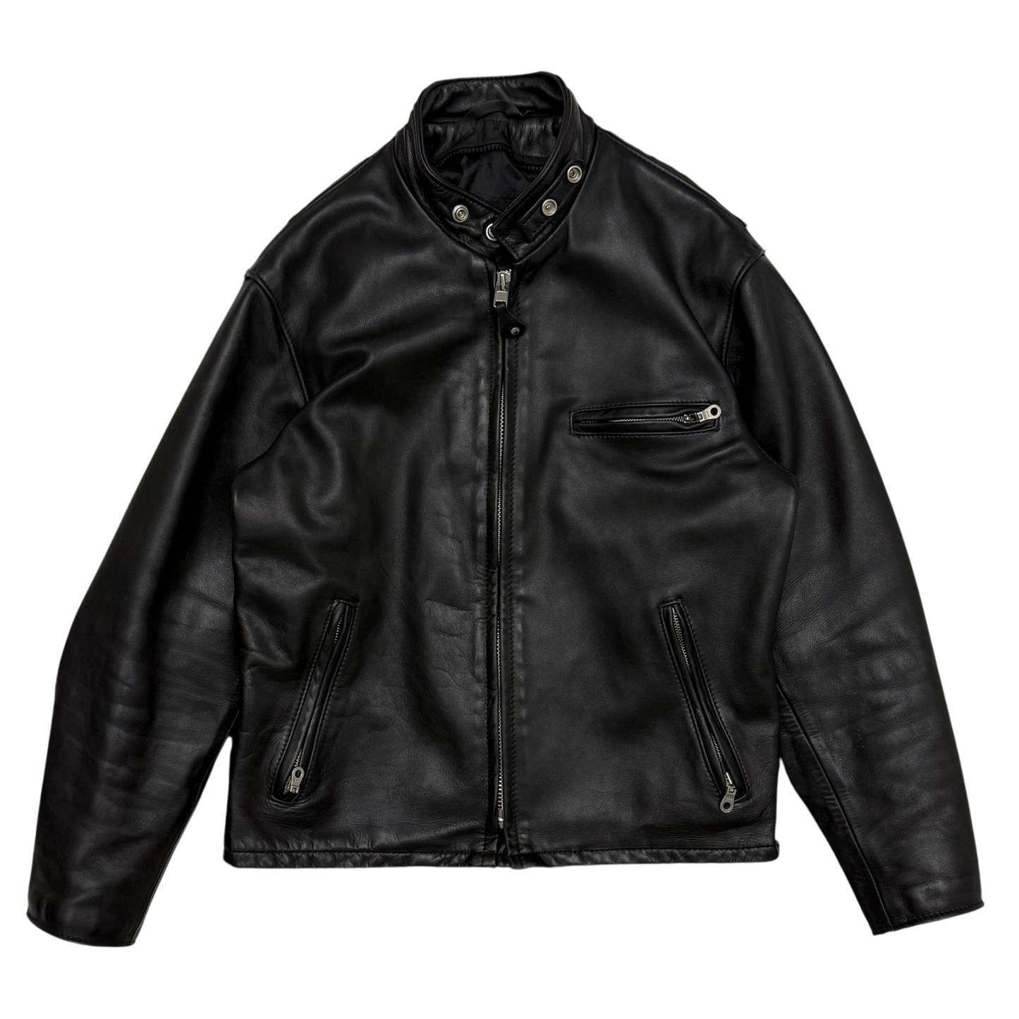 Schott 641 Horsehide Cafe Racer Jacket Black (Fits M-L)