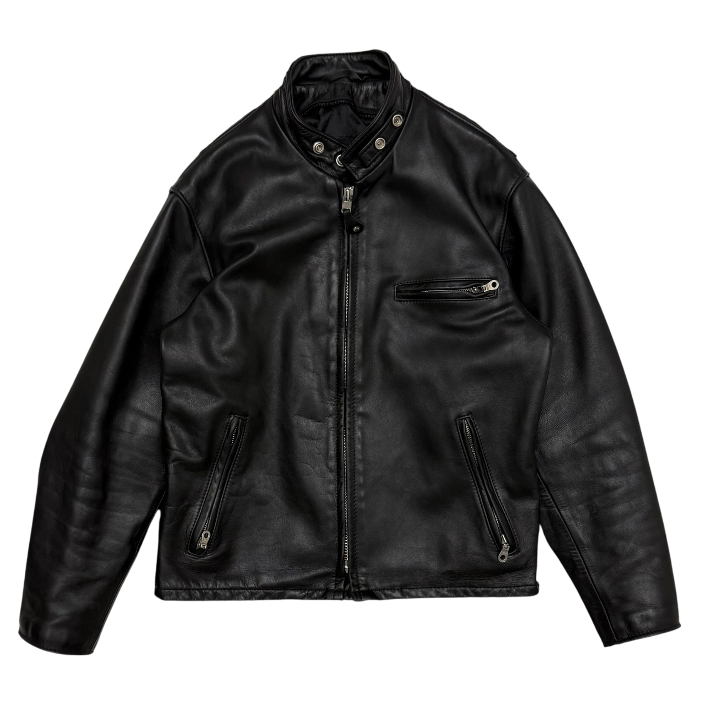 Schott 641 Horsehide Cafe Racer Jacket Black (Fits M-L)