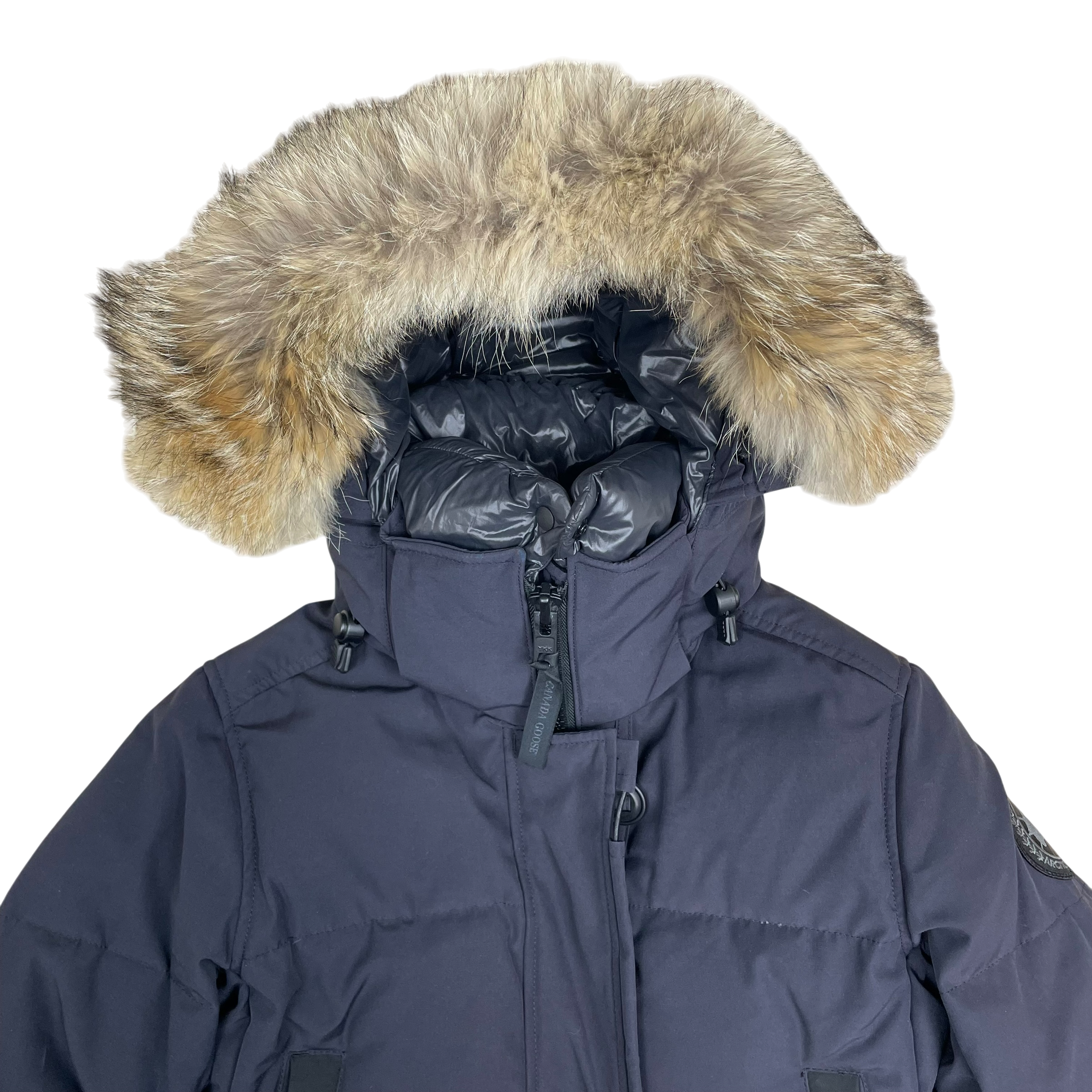 Canada Goose Aldridge Fur Trim Down Coat Navy (Size M Womens)