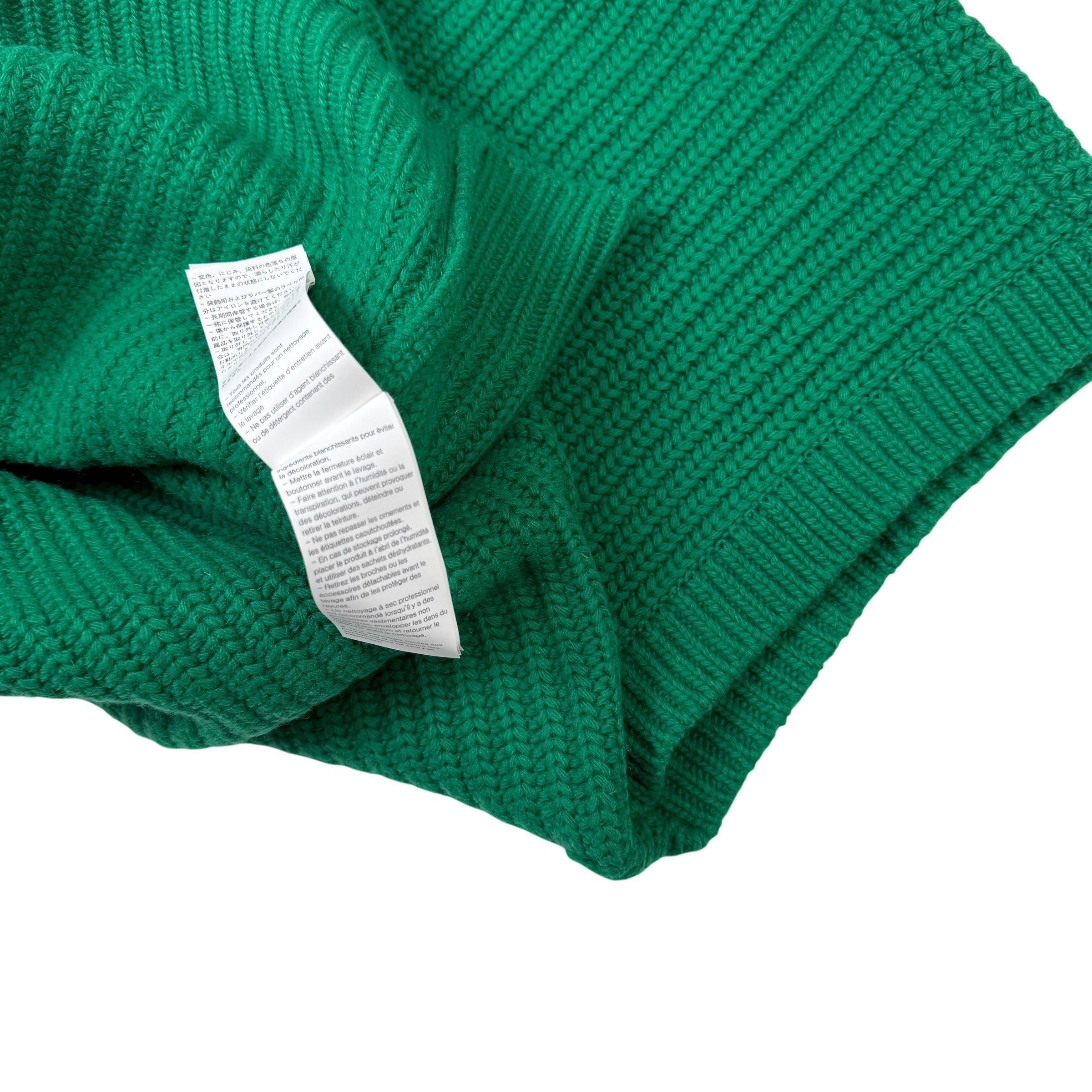 We11done Ribbed Wool Multi-Logo Square Knit Vest Green (Size L)