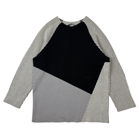 A-COLD-WALL* Block Oversized Heavyweight Wool Blend Knit Sweatshirt Grey / Black (Size M)