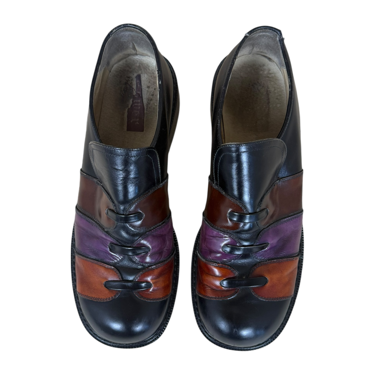 1970s Leather Patterned Loafers Black/Multi (EU45/US11-12)