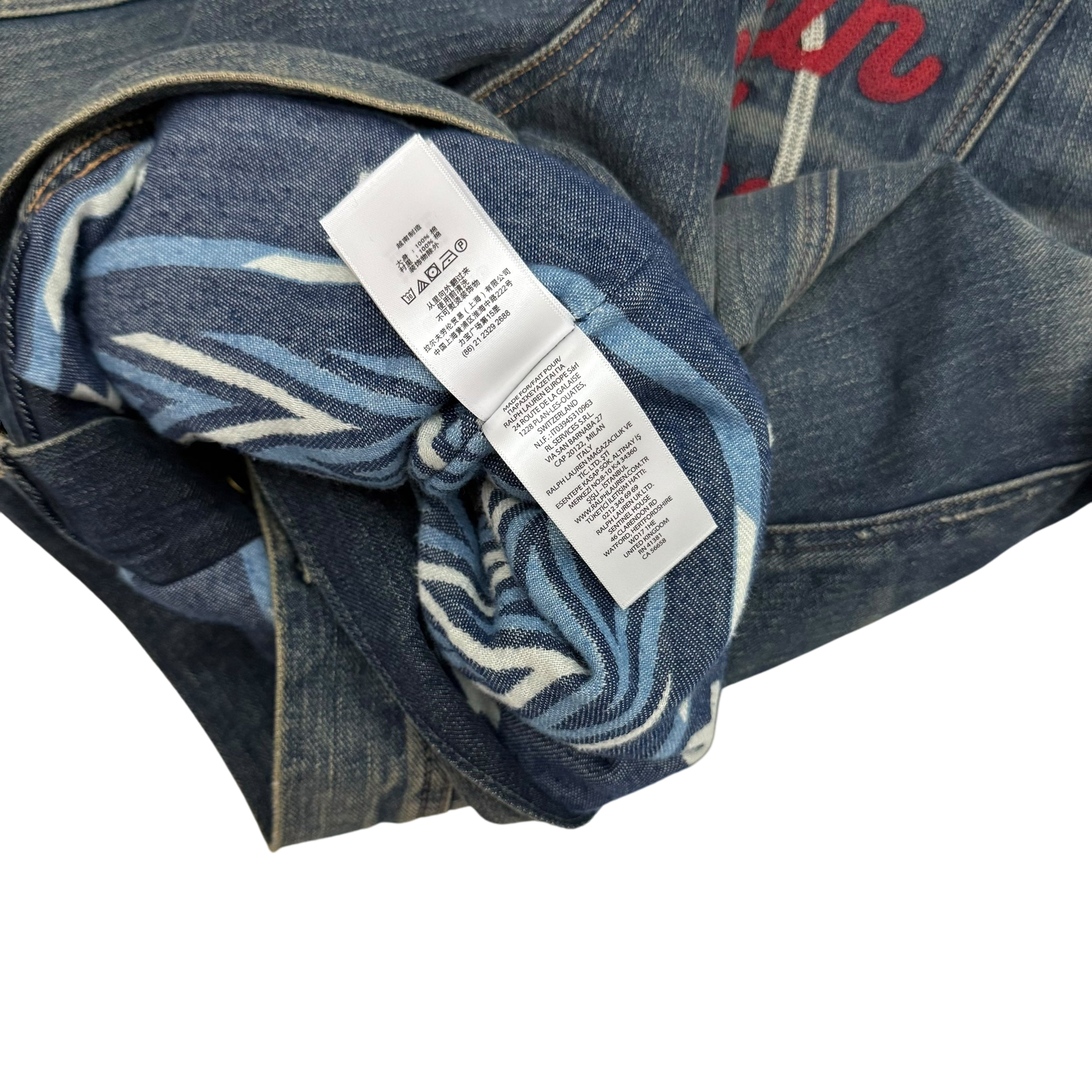 Polo Ralph Lauren x Naiomi Glasses Denim Trucker Jacket Faded Blue (Size M)