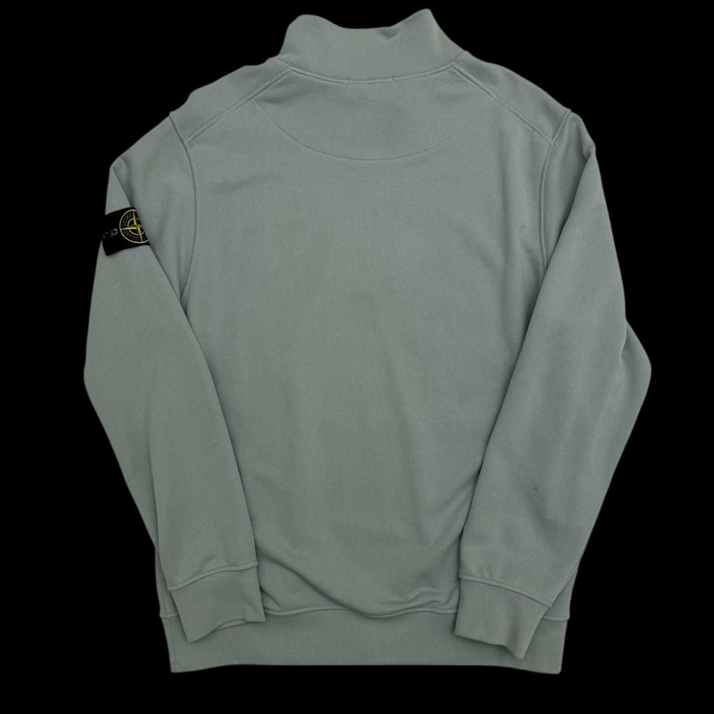 Stone Island Garment-Dyed Quarter-Zip Sweatshirt Light Blue (Fits L-XL)