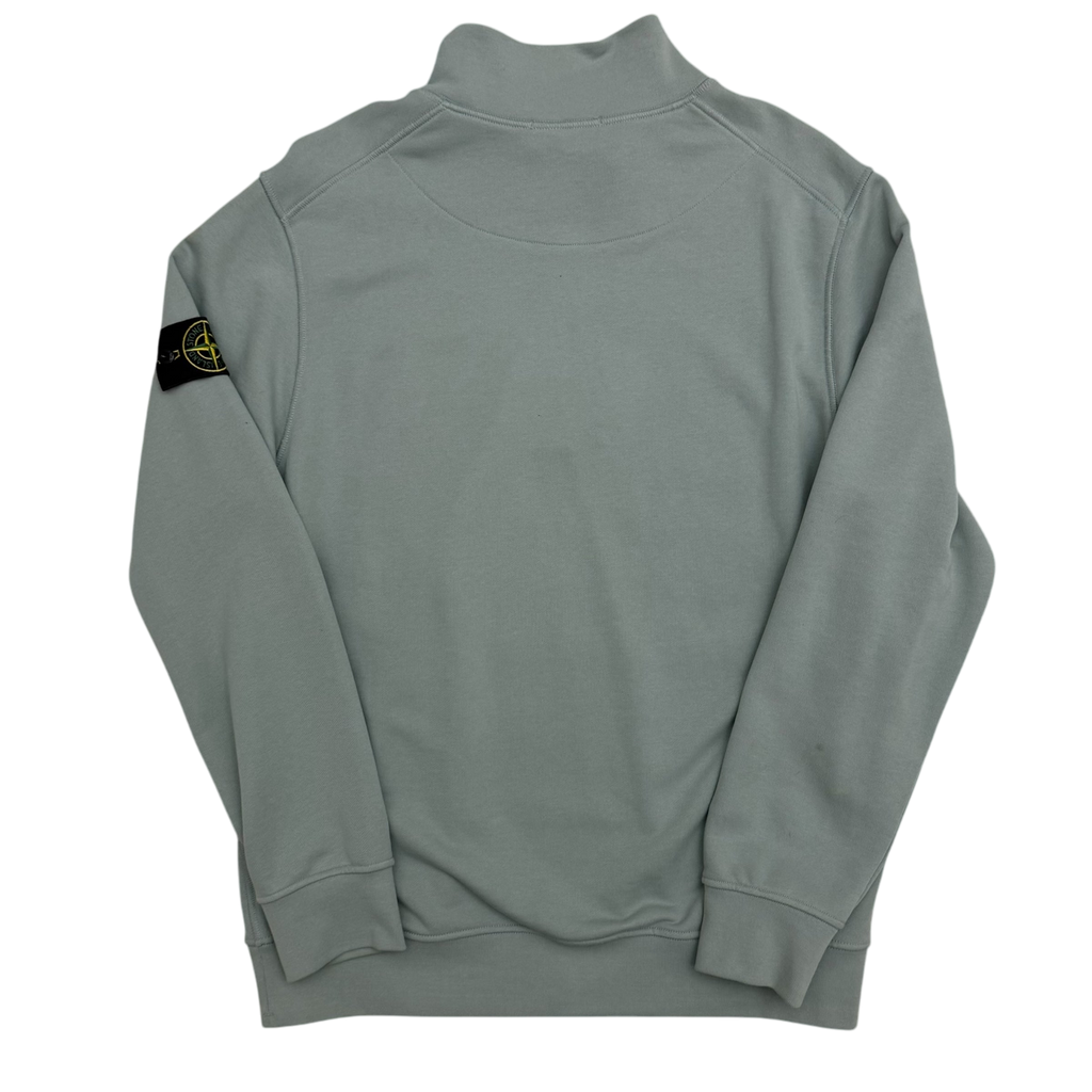 Stone Island Garment-Dyed Quarter-Zip Sweatshirt Light Blue (Fits L-XL)