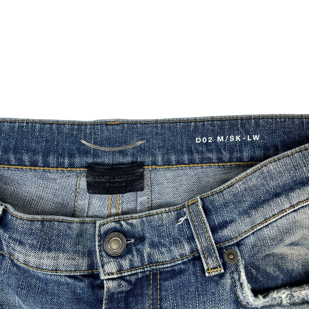 Saint Laurent SS17 ‘D02’ Patch Studded Denim Skinny Jeans (Size 32”)