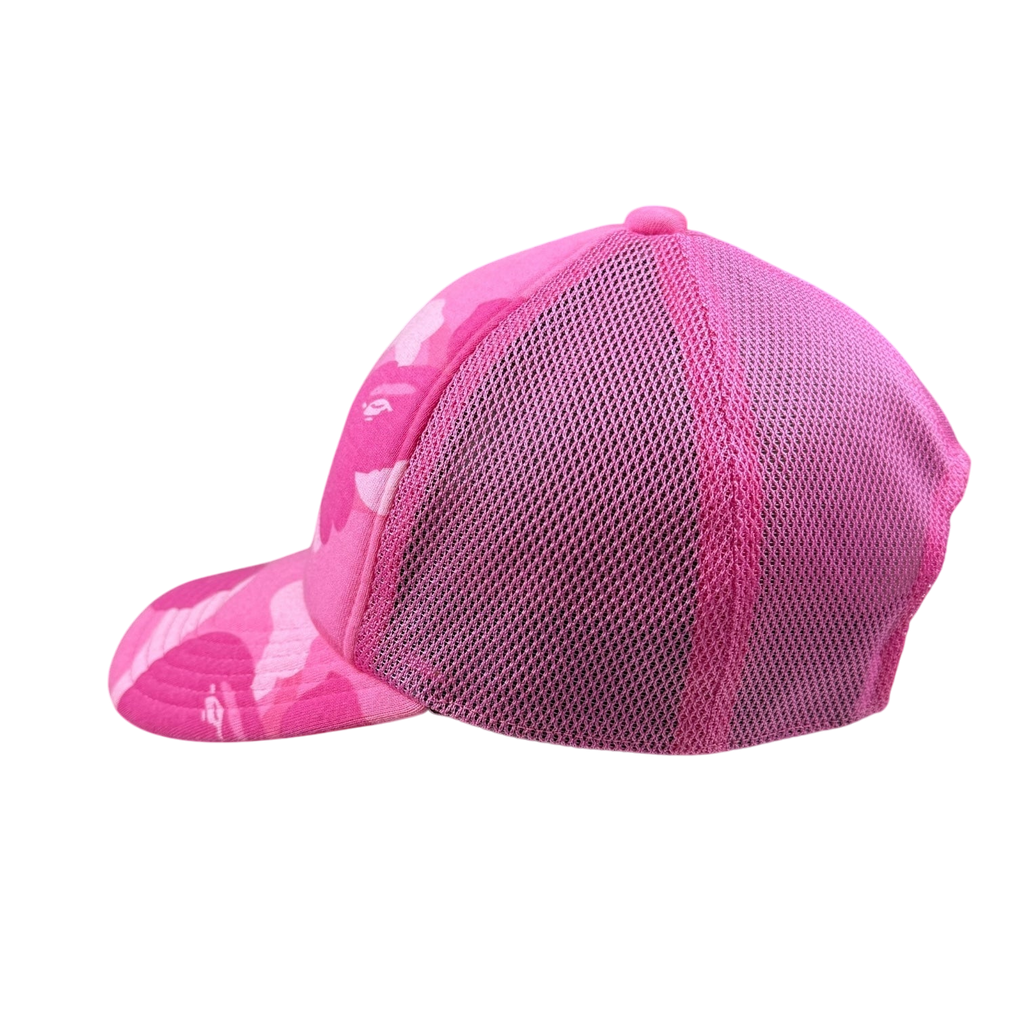 BAPE (A Bathing Ape) x Stussy Trucker Cap Camo Pink