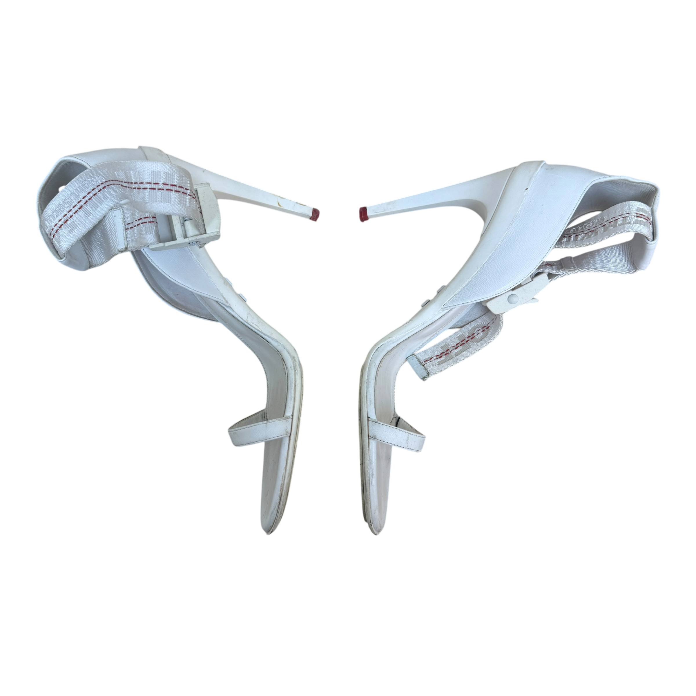 Off-White 100m Leather Heels White (Size EU39)