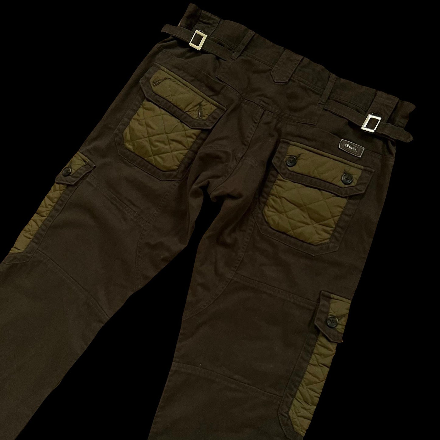Vintage Dolce & Gabbana Heavy 8-Pocket Brown / Khaki Military Cargo Pants (Fits 32/34")