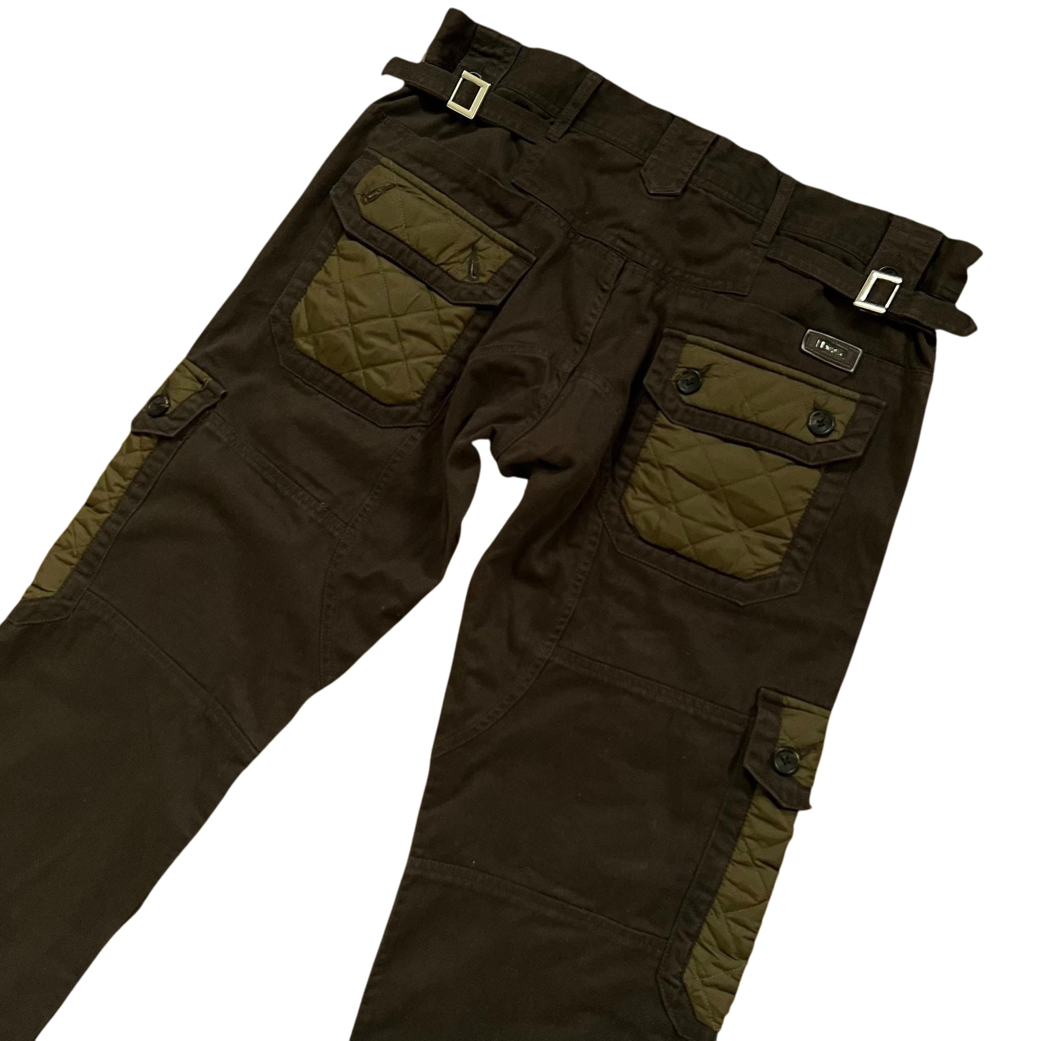 Vintage Dolce & Gabbana Heavy 8-Pocket Brown / Khaki Military Cargo Pants (Fits 32/34")
