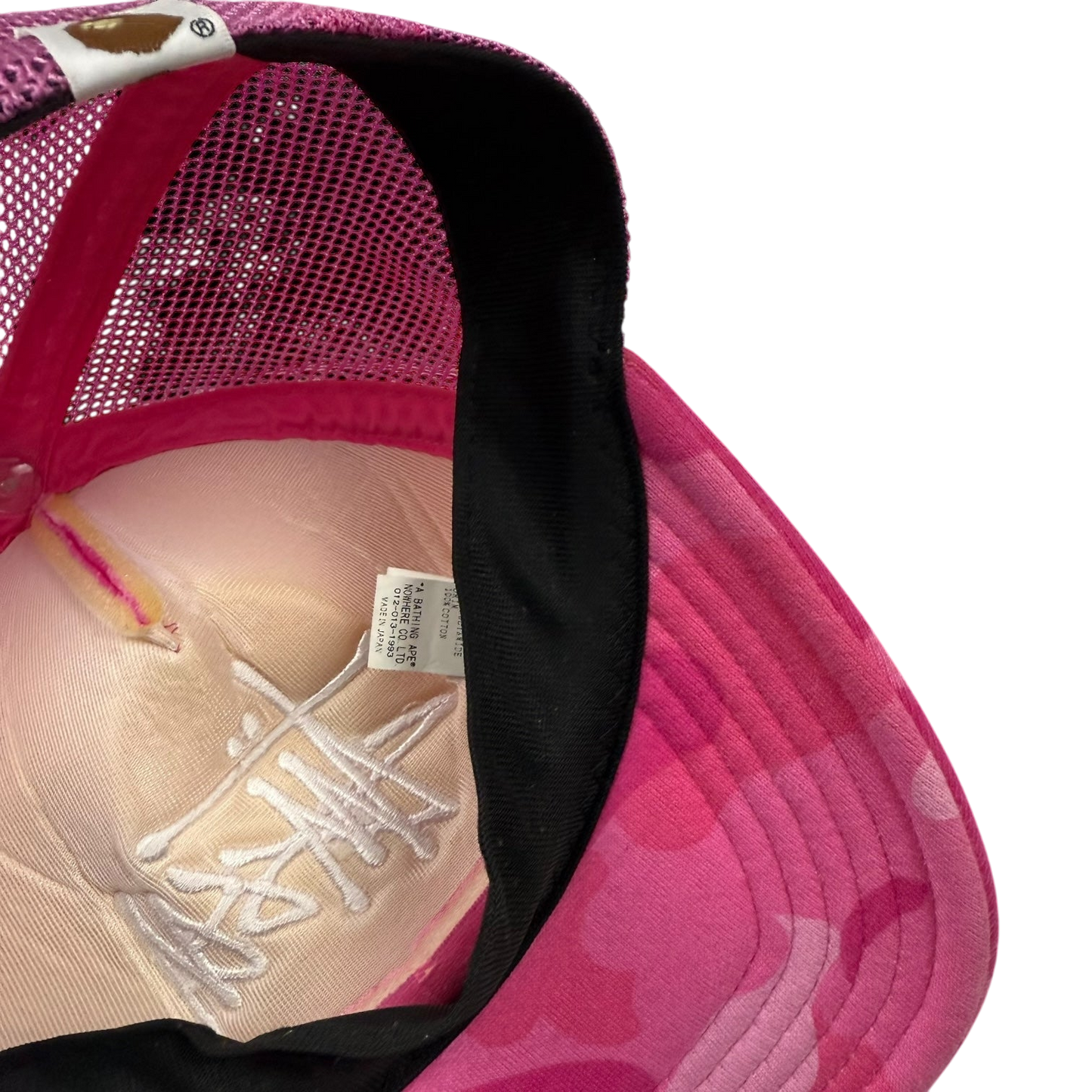 BAPE (A Bathing Ape) x Stussy Trucker Cap Camo Pink