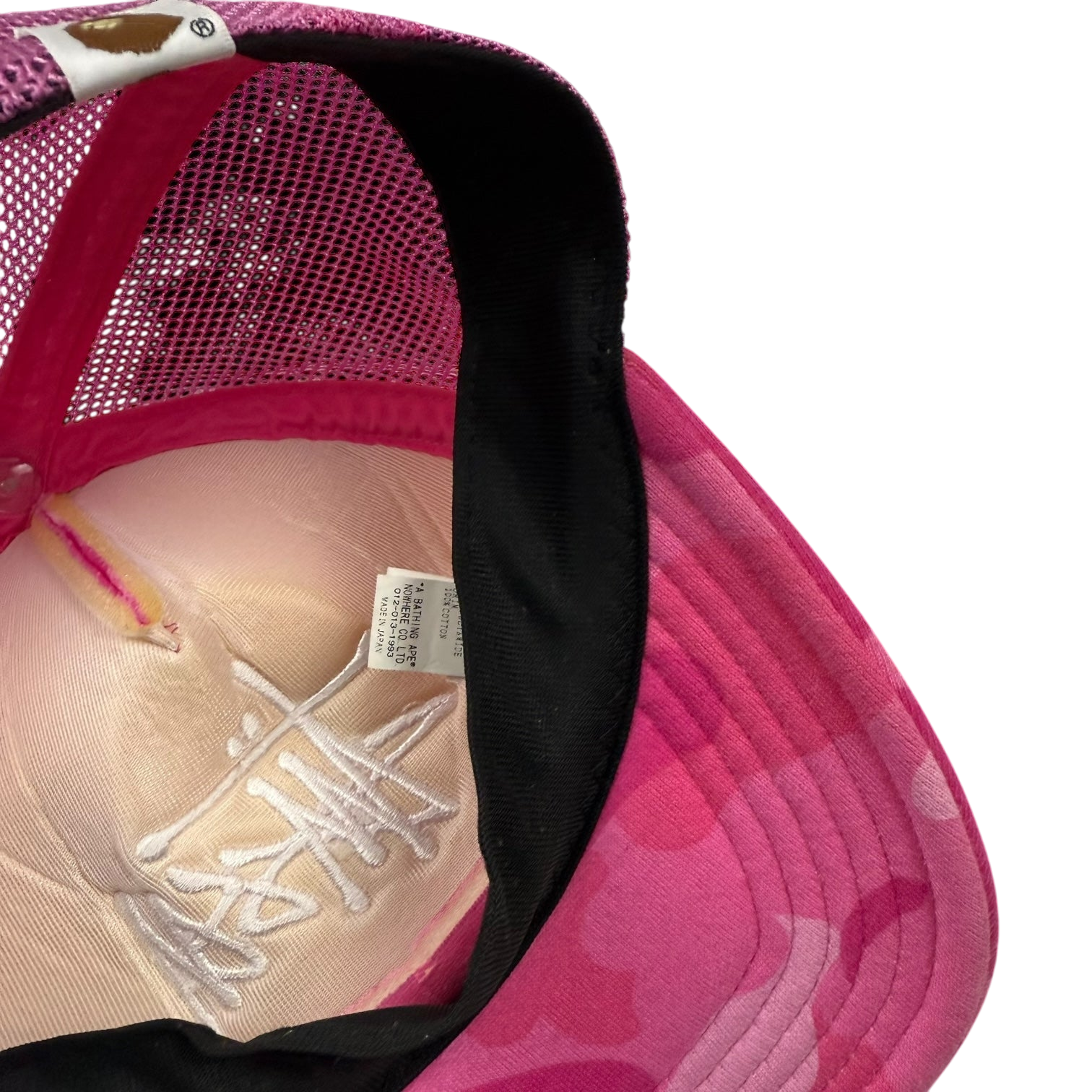 BAPE (A Bathing Ape) x Stussy Trucker Cap Camo Pink