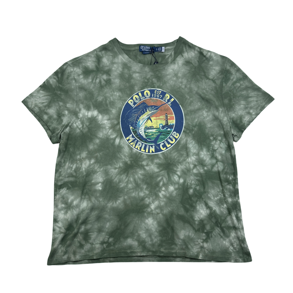 Polo Ralph Lauren Key West Marlin Club Tie-Dye T-Shirt Green (Size XL)