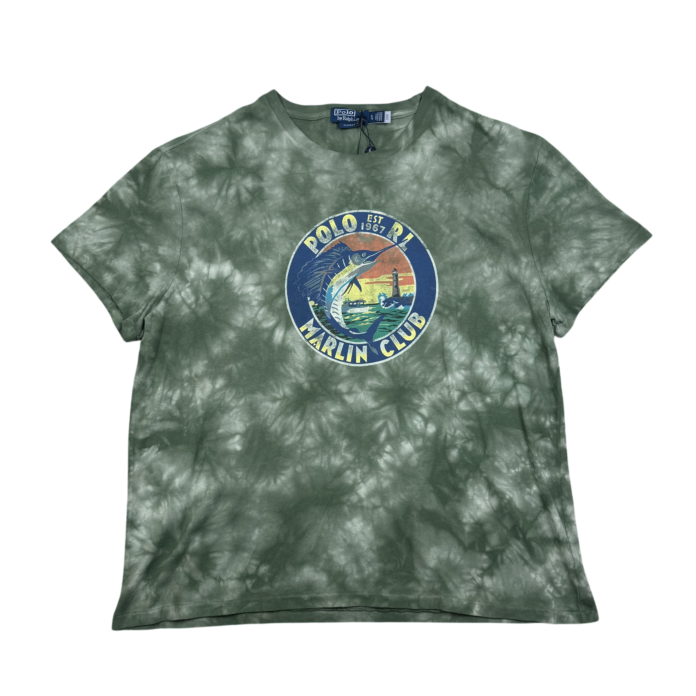 Polo Ralph Lauren Key West Marlin Club Tie-Dye T-Shirt Green (Size XL)