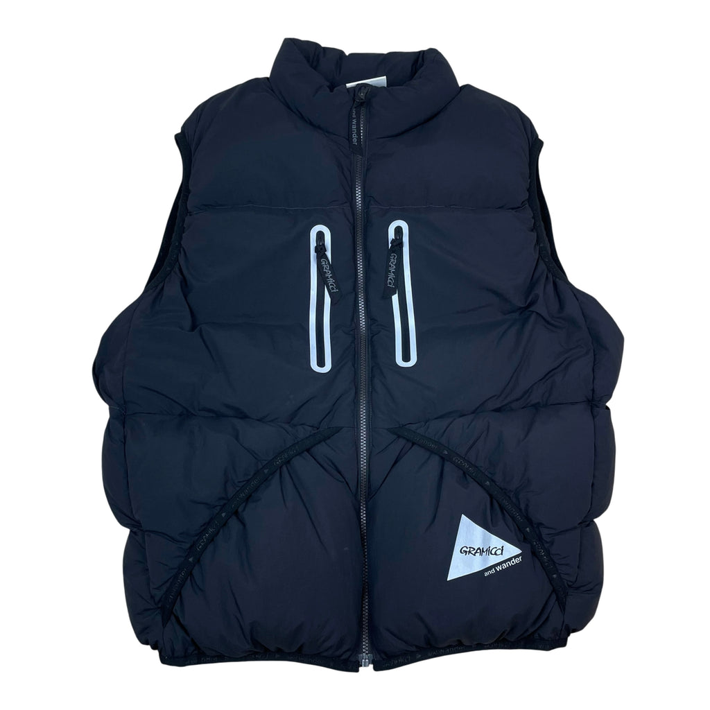 And Wander x Gramicci Down Puffer Vest Black (Size L)