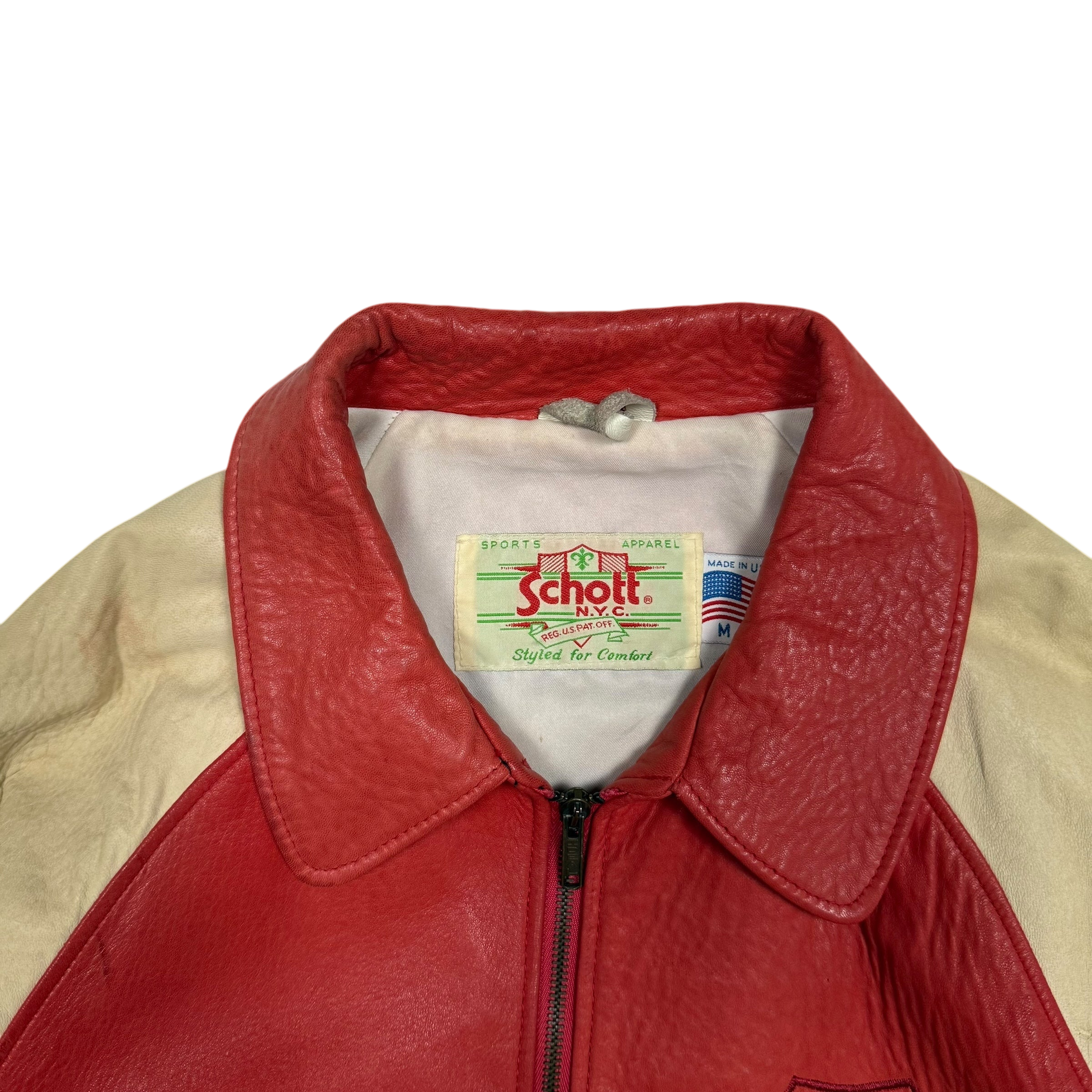 Vintage Schott NYC Leather Jacket (Made in USA) (Size M)
