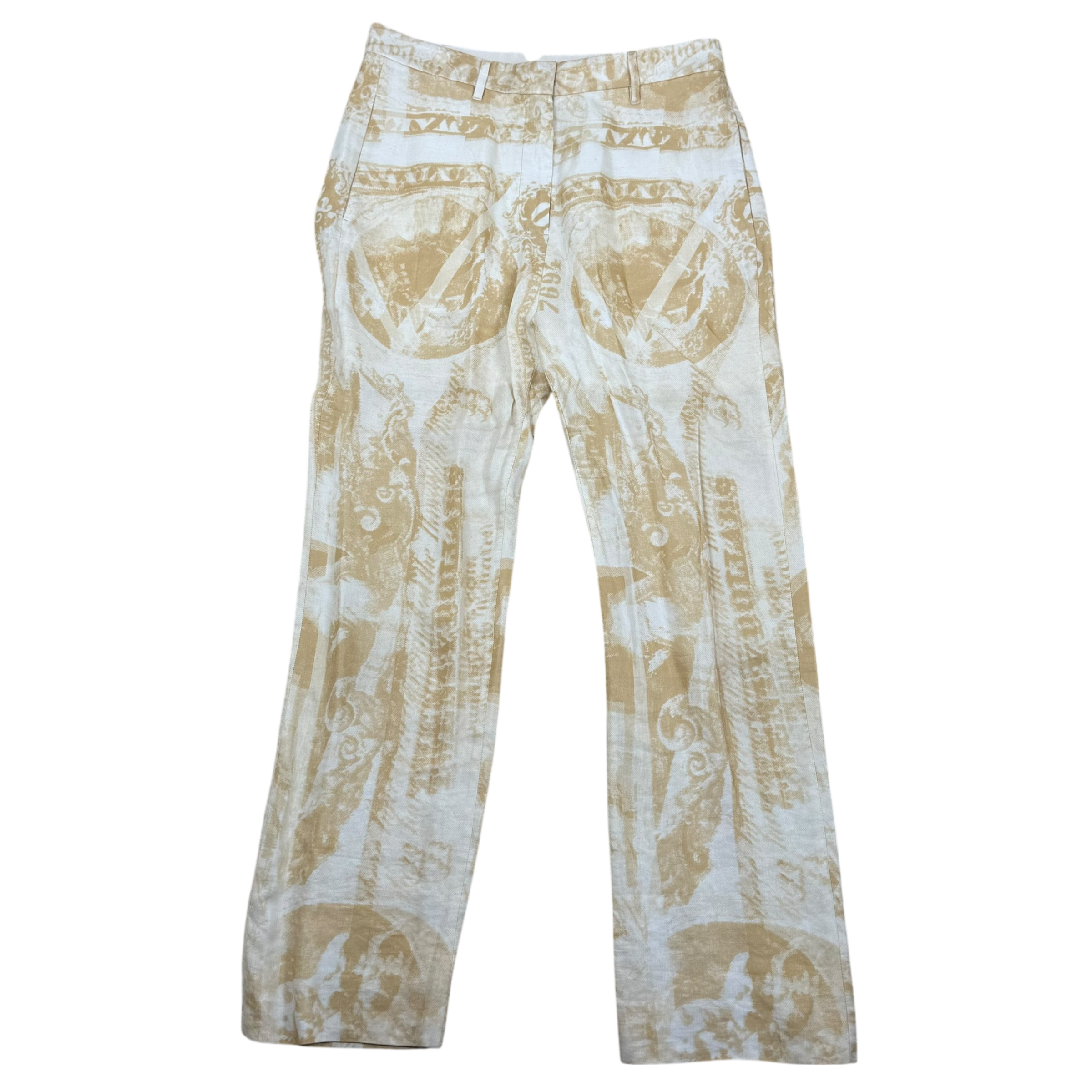 Acne Studios SS13 Karma Currency Linen Blend Pants Yellow/White (Size 36)