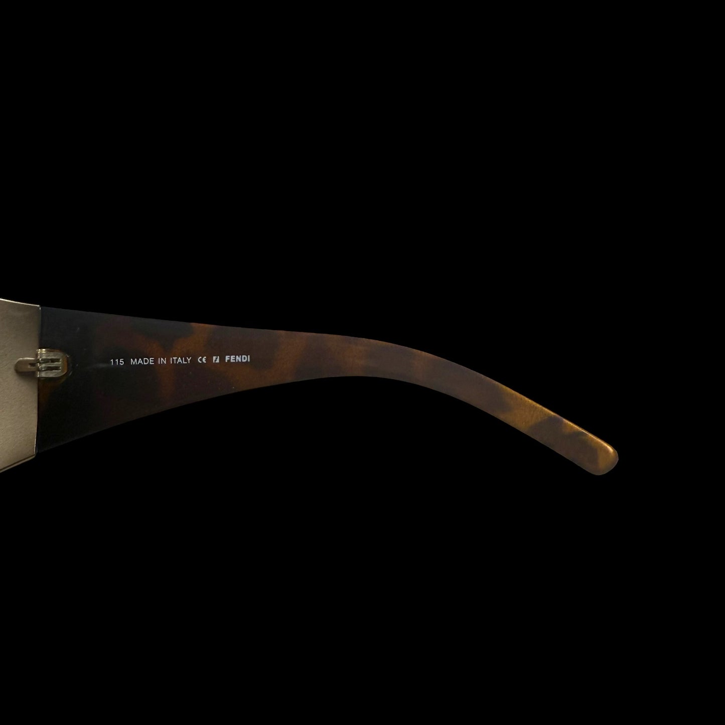 Fendi Metallic Shield Wrap Sunglasses Brown