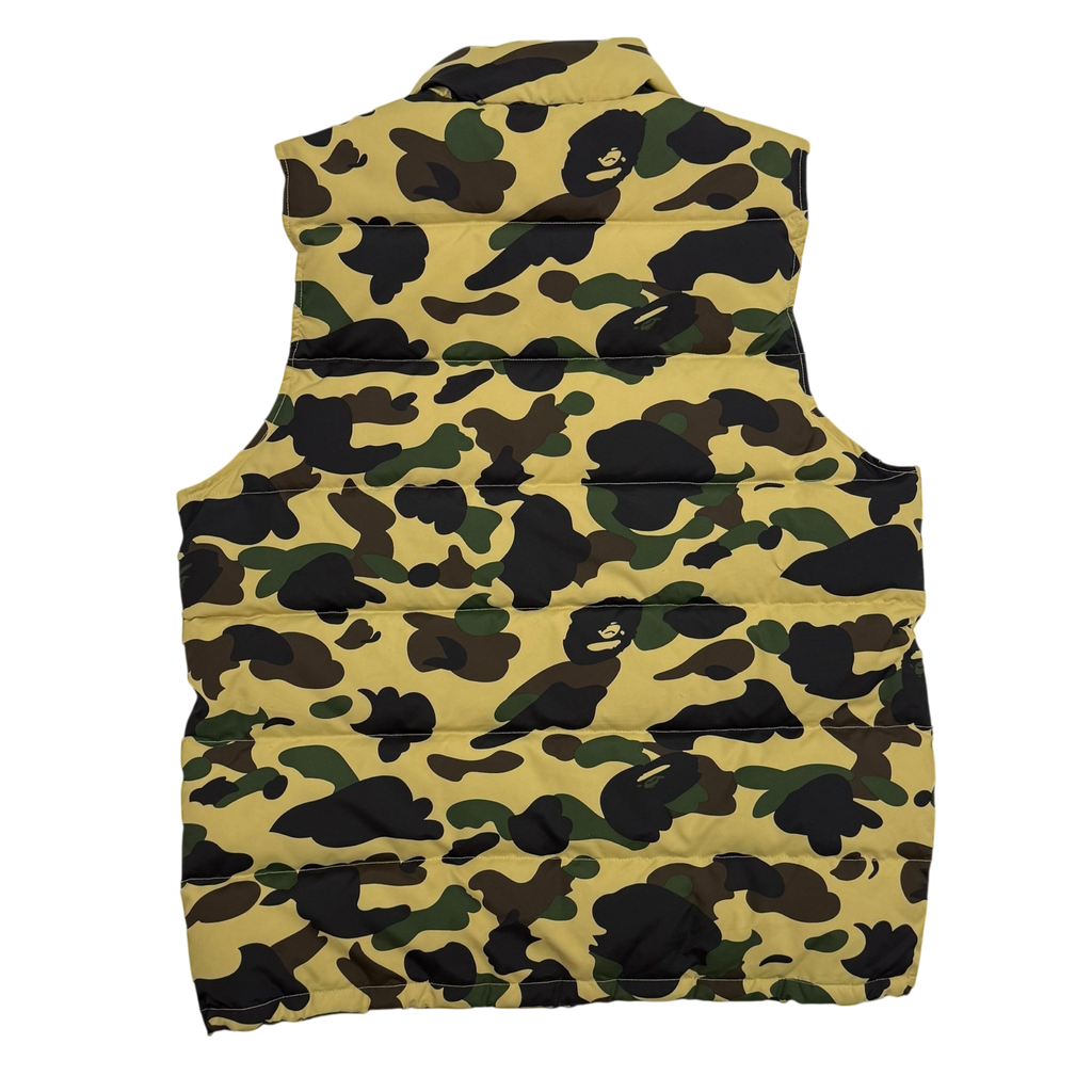 BAPE (A Bathing Ape) 1st Camo Down Vest Yellow (Fits M-L)