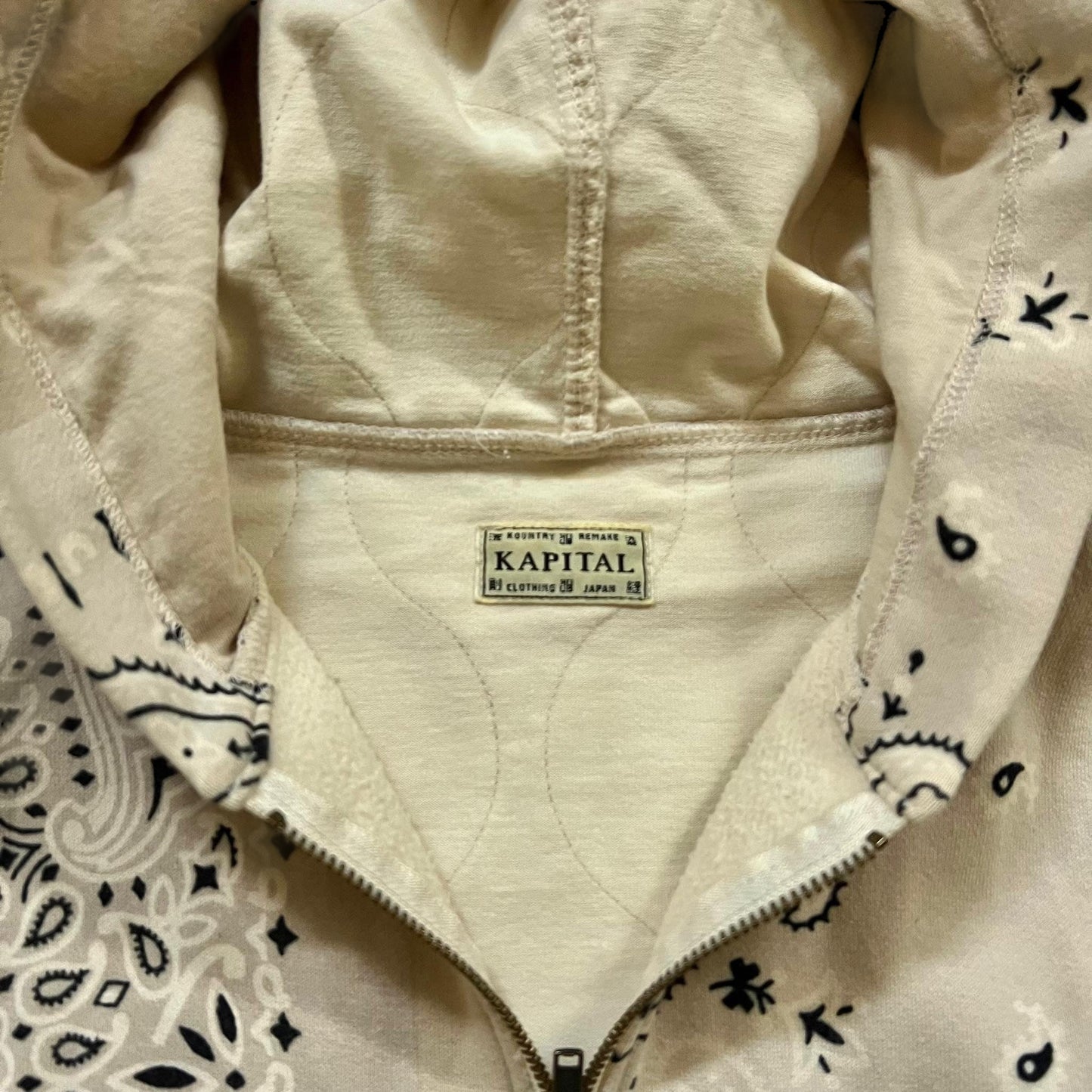 Kapital Bandana Quilted Zip-Up Hoodie (Fits M/L)