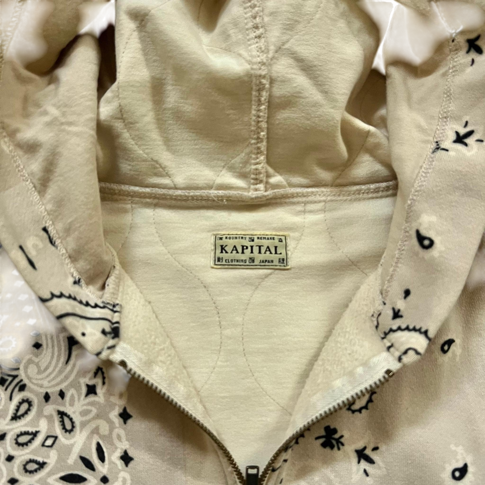 Kapital Bandana Quilted Zip-Up Hoodie (Fits M/L)