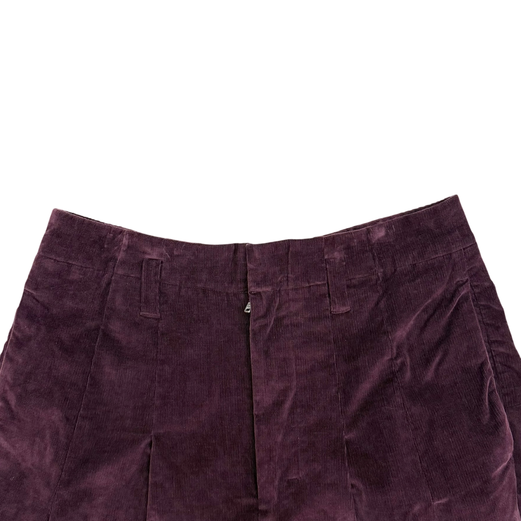 Shinya Kozuka Baggy Pleated Corduroy Pants Burgundy (Size M)
