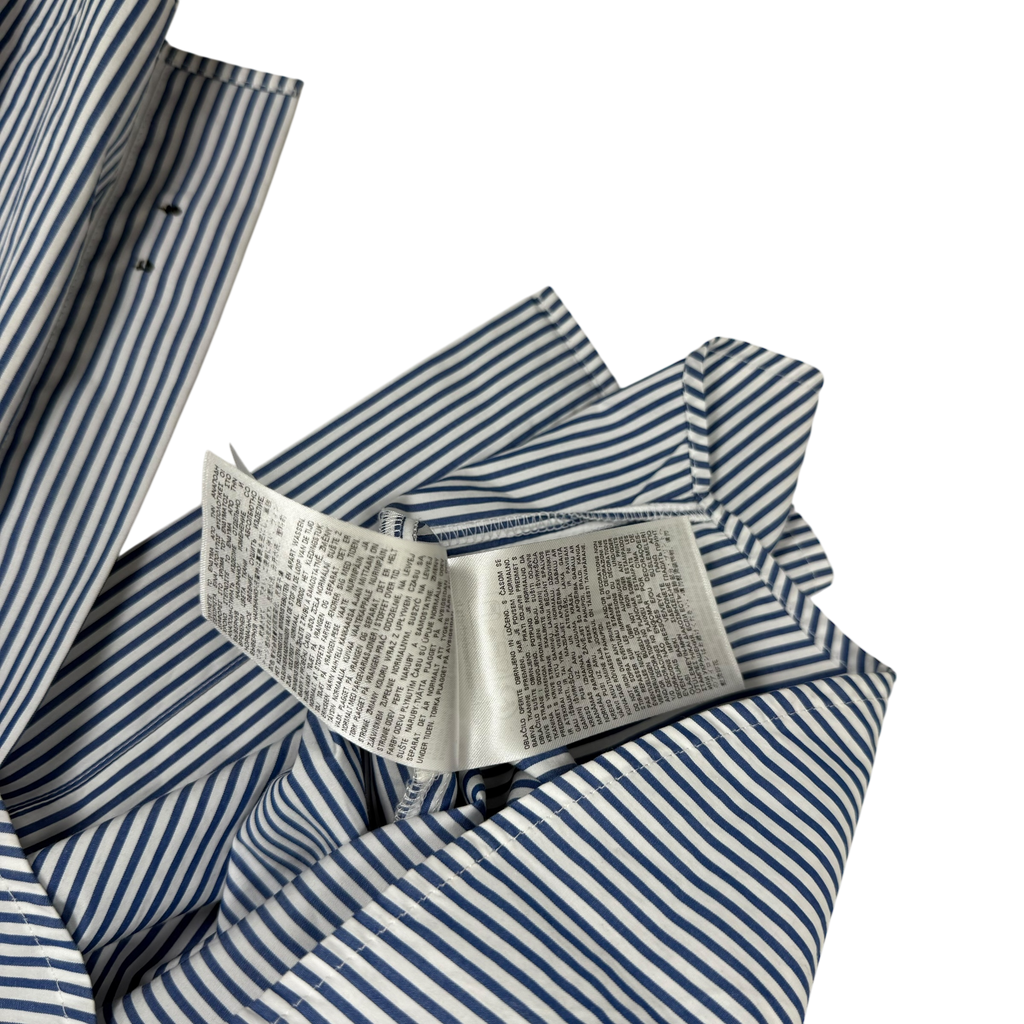 Diesel D Logo embroidered LS Striped Shirt Blue/White (Fits M-L)