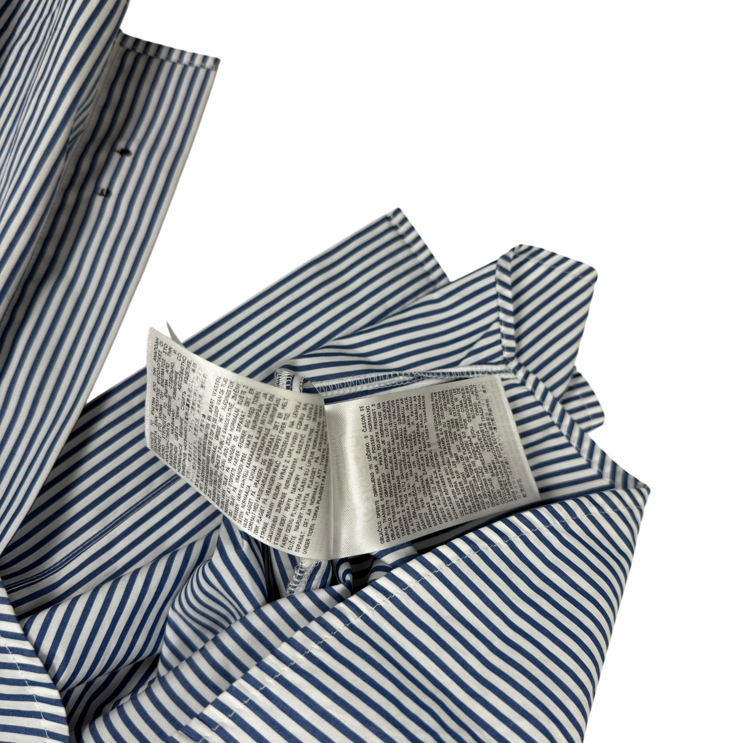 Diesel D Logo embroidered LS Striped Shirt Blue/White (Fits M-L)