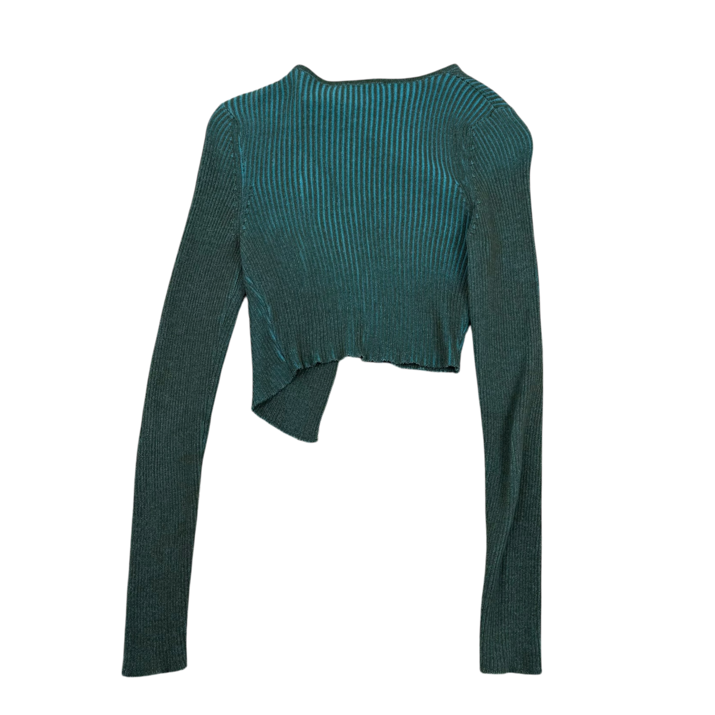 Paloma Wool Zaha Ribbed Asymmetrical Cardigan Green (Size S Womens)