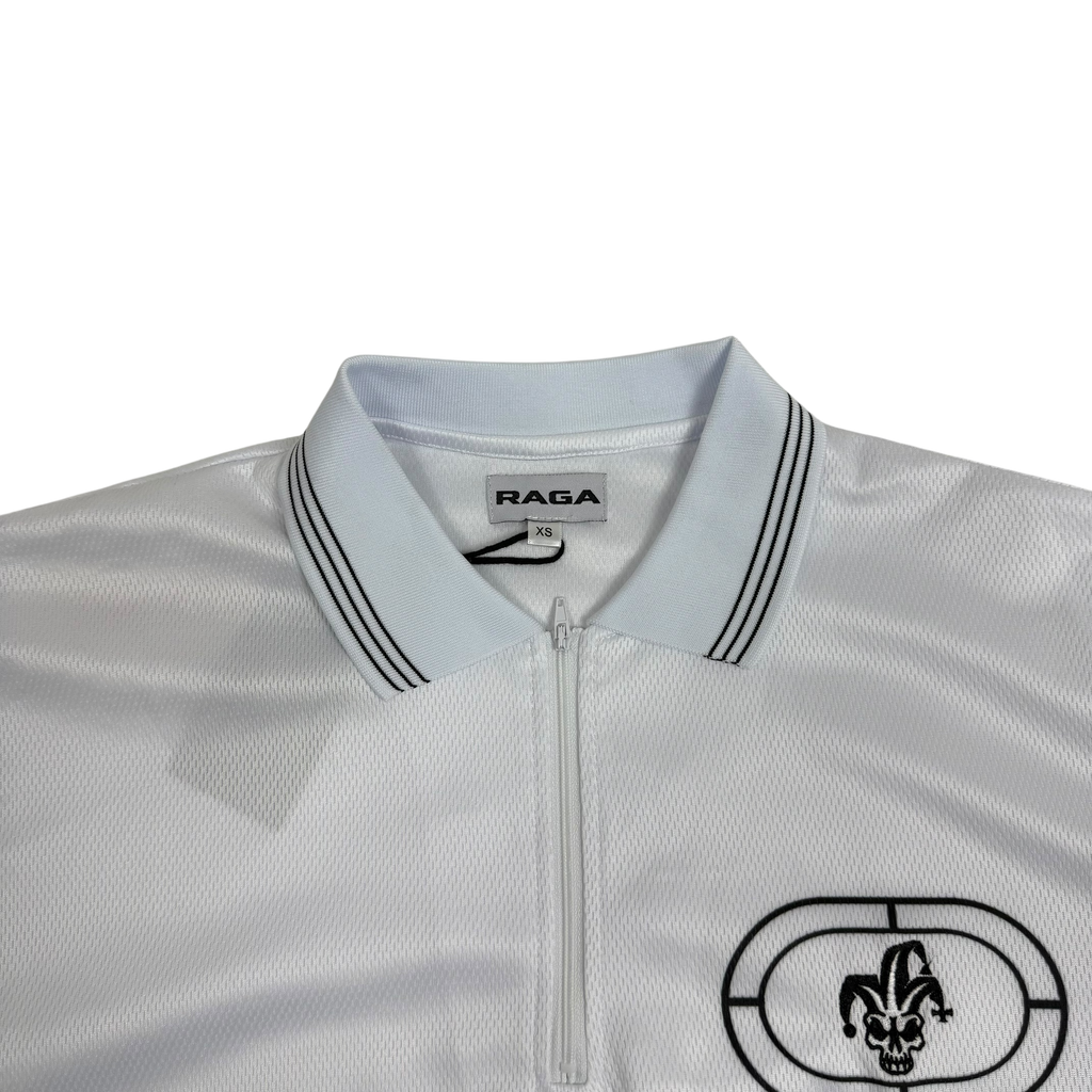 Raga Malak Drive Zip Polo T-shirt White (Fits M-L)