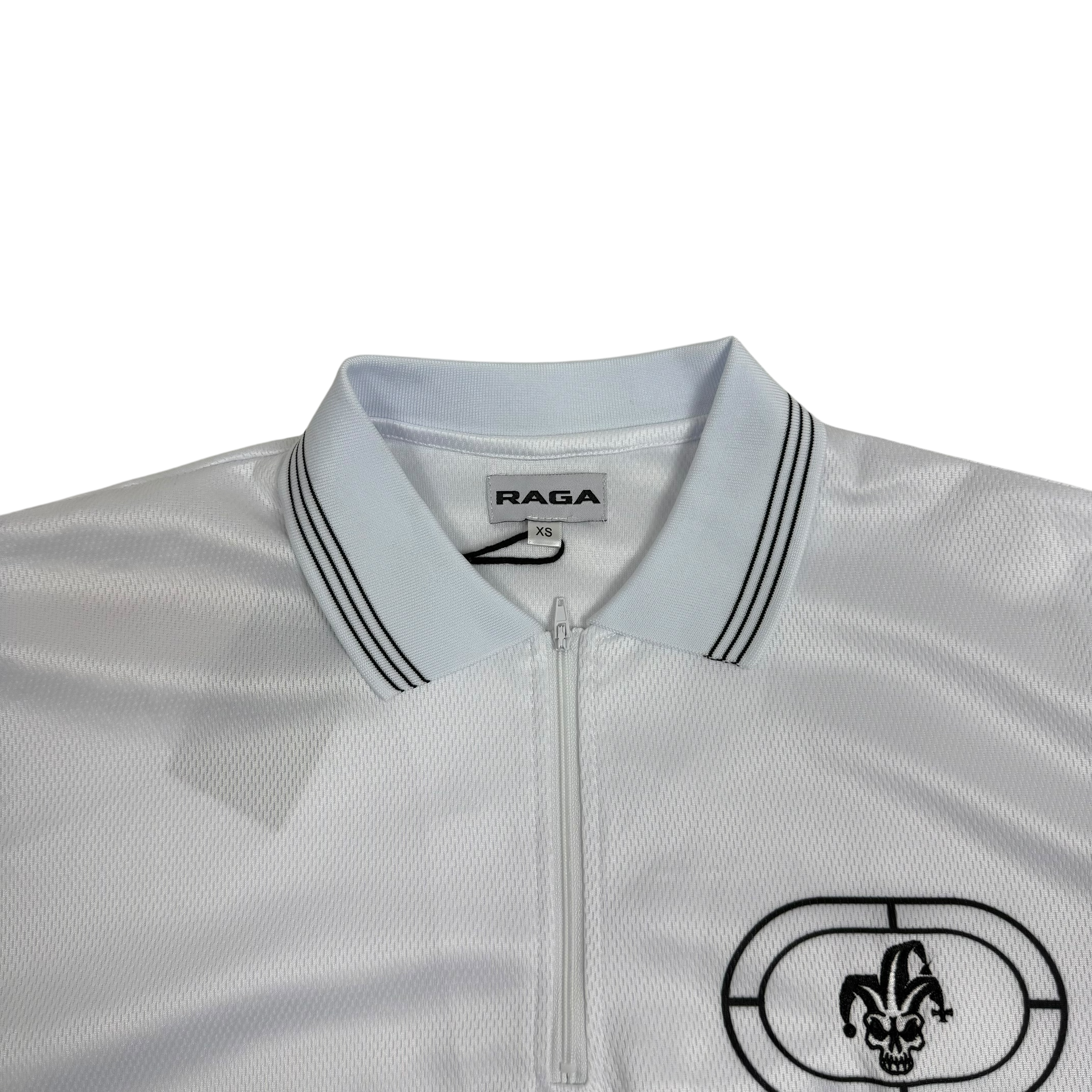 Raga Malak Drive Zip Polo T-shirt White (Fits M-L)