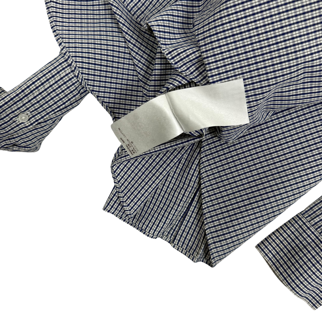 Louis Vuitton Embroidered Logo Checkered Shirt Blue (Size S)