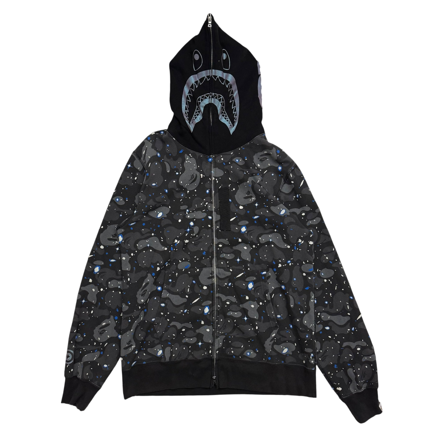 BAPE (A Bathing Ape) Space Camo Shark Hoodie Black/Grey (Fits XL)