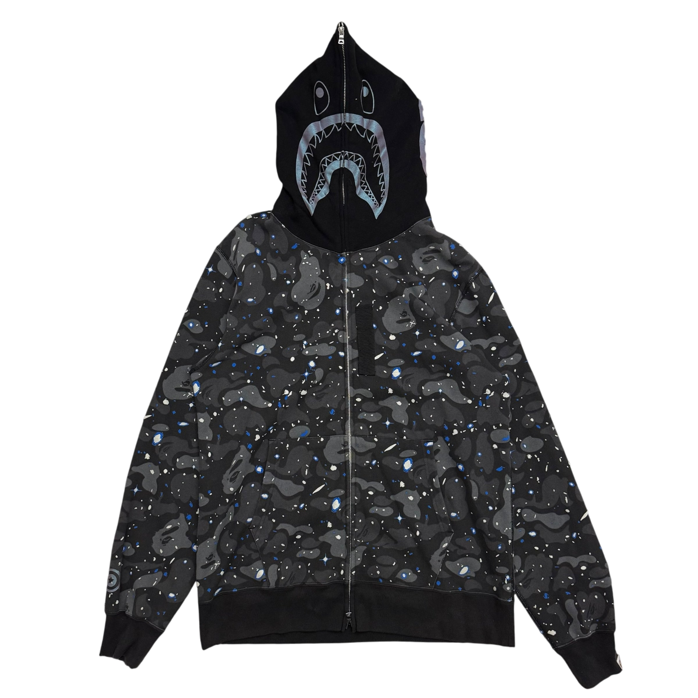 BAPE (A Bathing Ape) Space Camo Shark Hoodie Black/Grey (Fits XL)