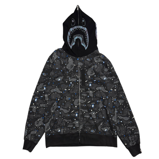 BAPE (A Bathing Ape) Space Camo Shark Hoodie Black/Grey (Fits XL)