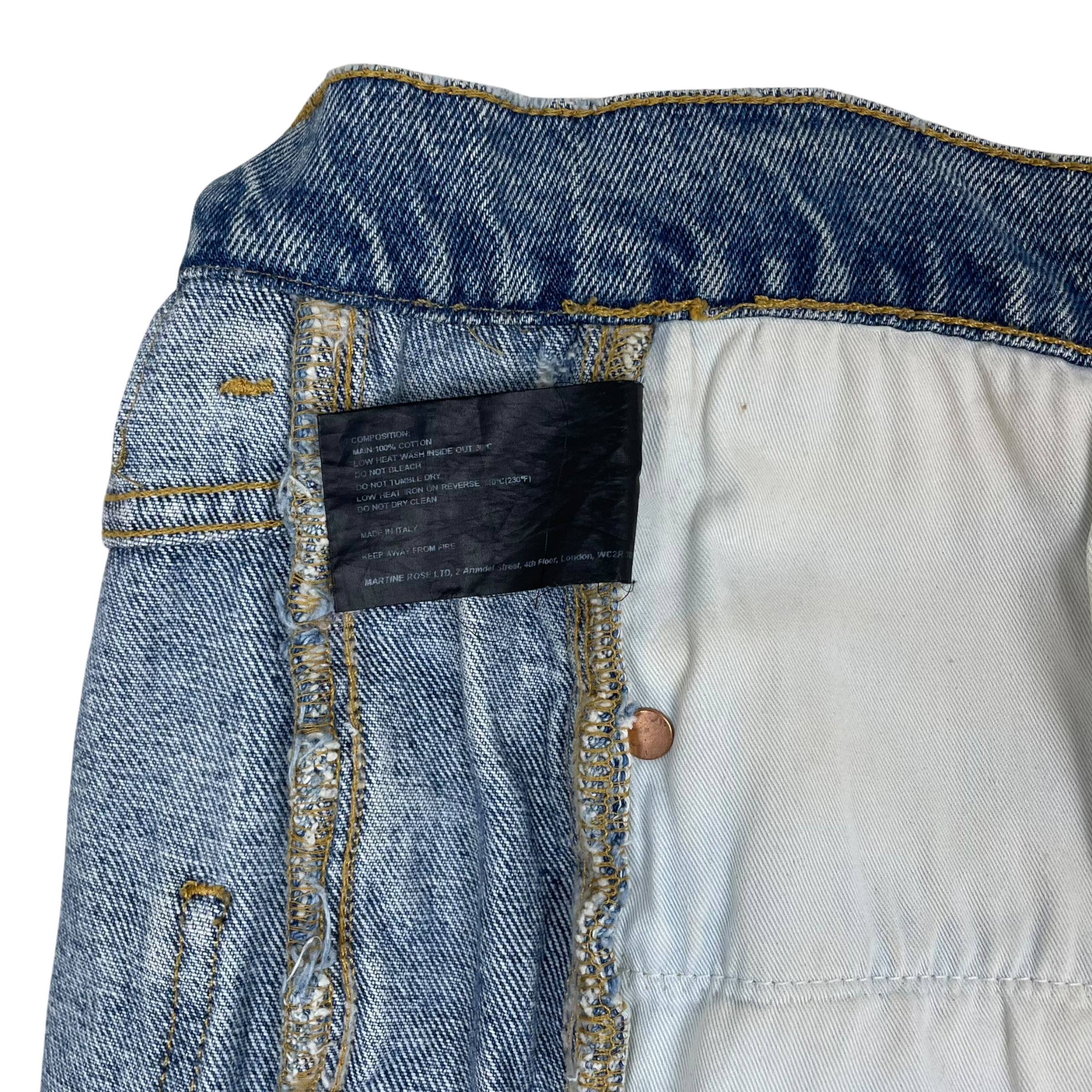 Martine Rose Lace-Up Denim Jeans Blue (Size S)