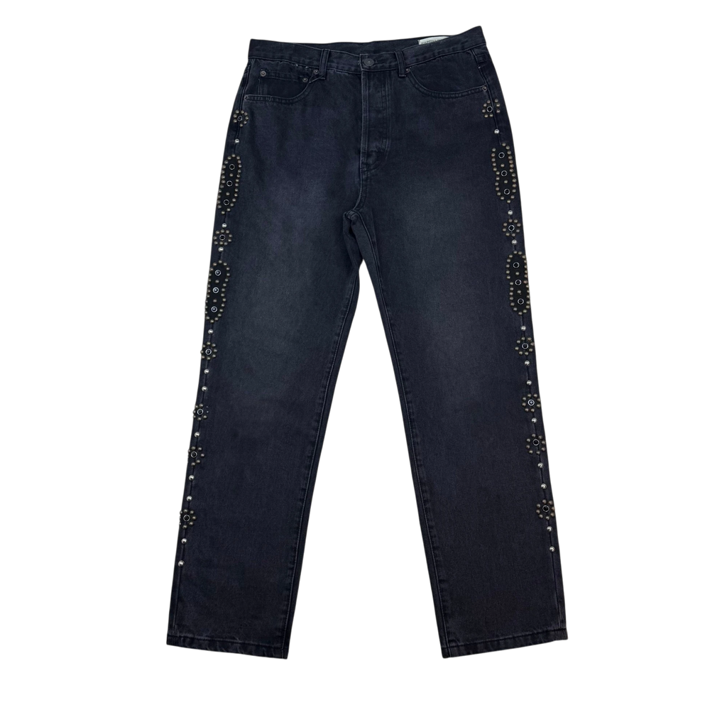Kapital AW21 5P Monkey Cisco Studded Jeans Washed Black (Size 34”)