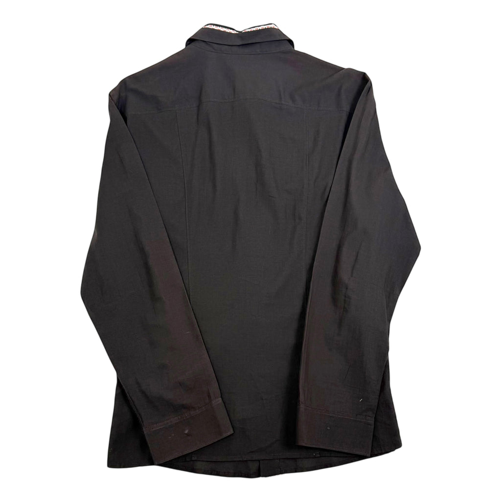 Marithe Francois Girbaud 00s Cut-Out Button-Up Shirt Brown (Fits S-M)