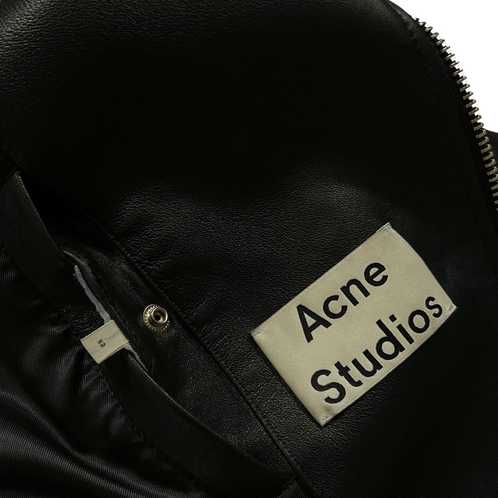 AW17 Acne Studios Nate Clean Black Leather Jacket (Fits L)