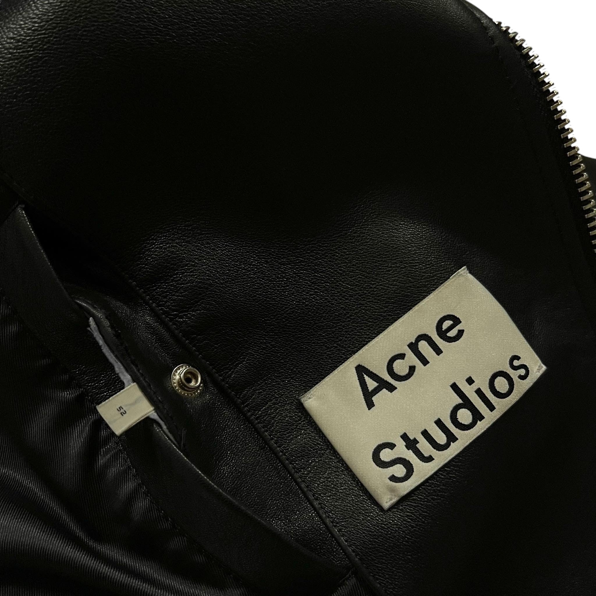 AW17 Acne Studios Nate Clean Black Leather Jacket (Fits L)