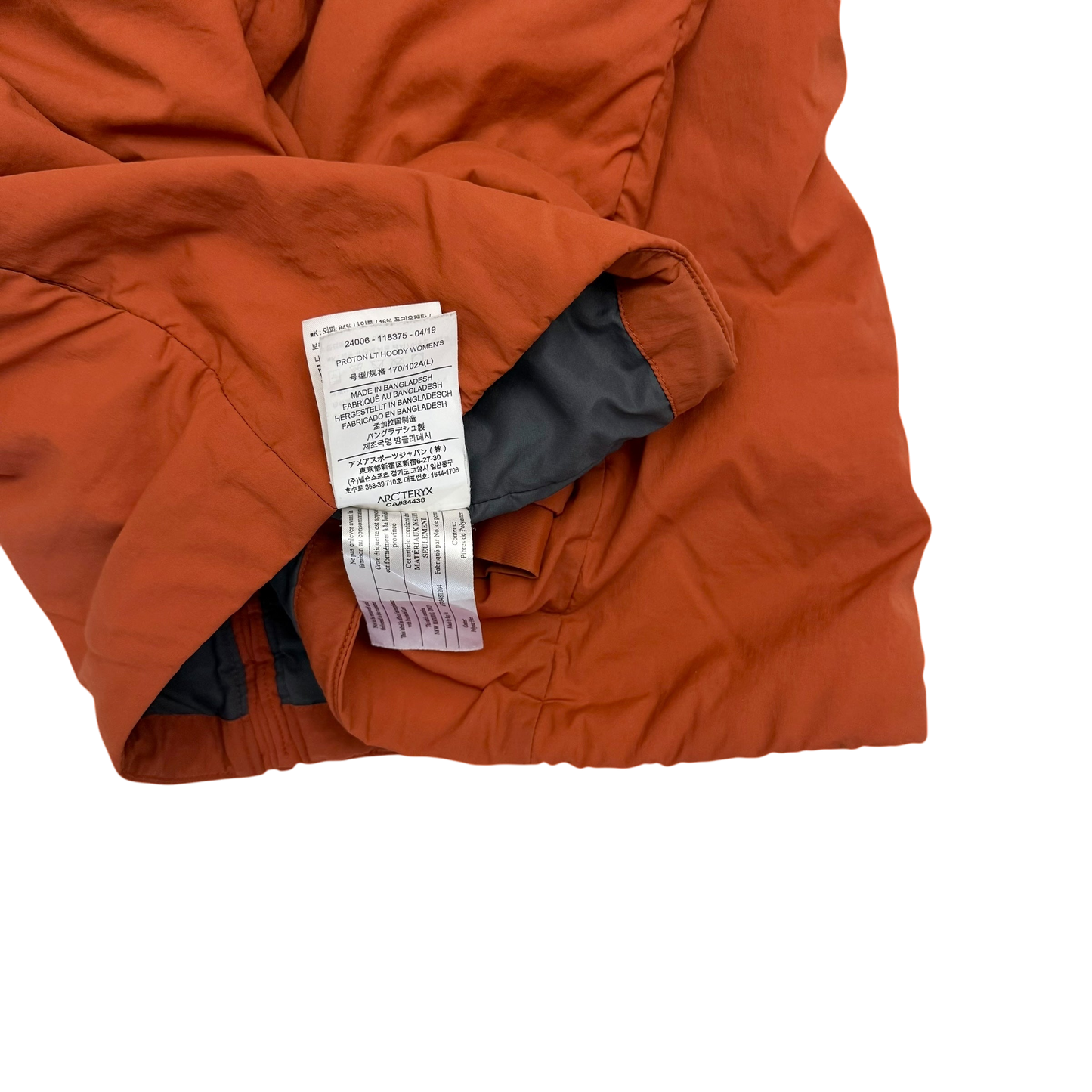 Arc'teryx Proton LT Hooded Jacket Orange (Size L)